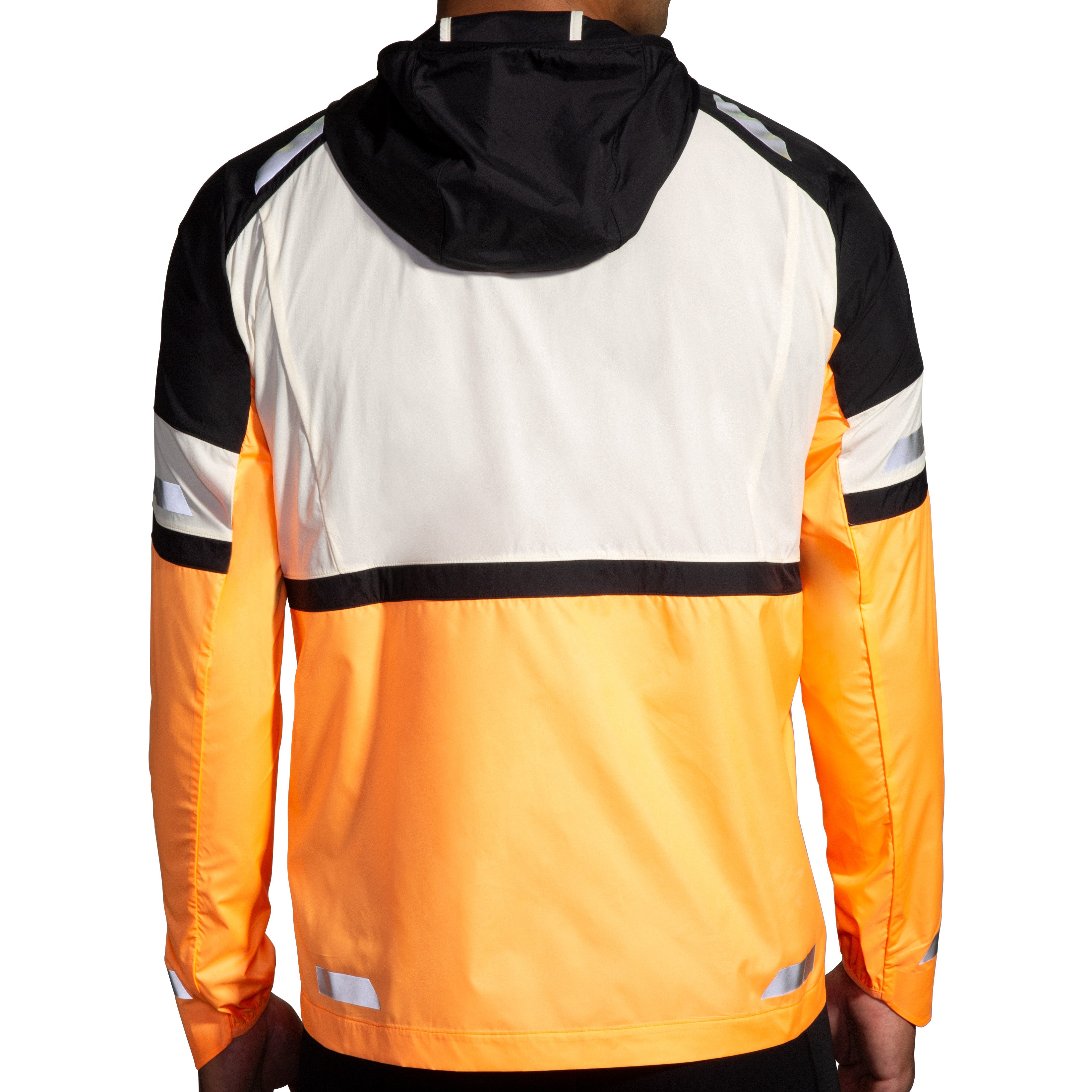 BROOKS MEN'S RUN VISIBLE JACKET 2.0 - 167 ECRU/FLUORO FLASH/BLACK 