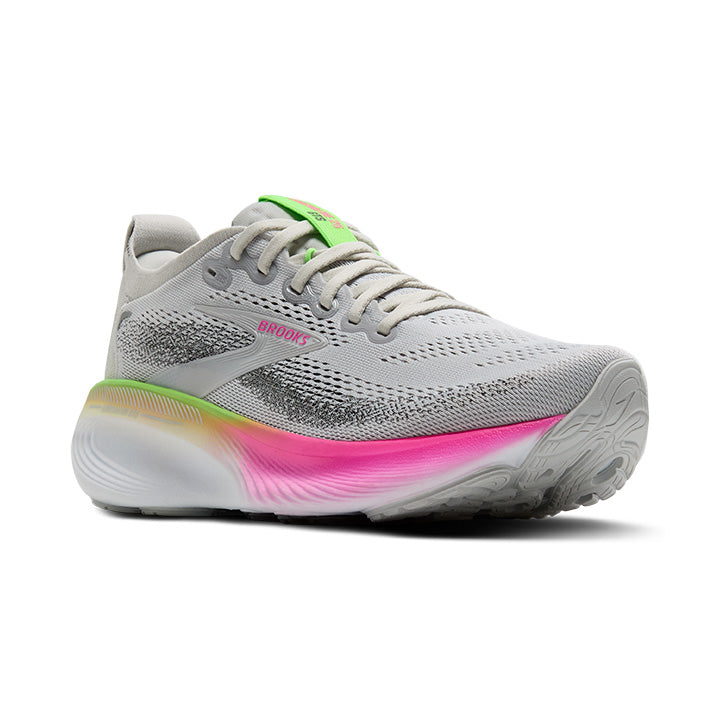 BROOKS WOMEN'S ADRENALINE GTS 25 - B - OYSTER/PINK/GREEN