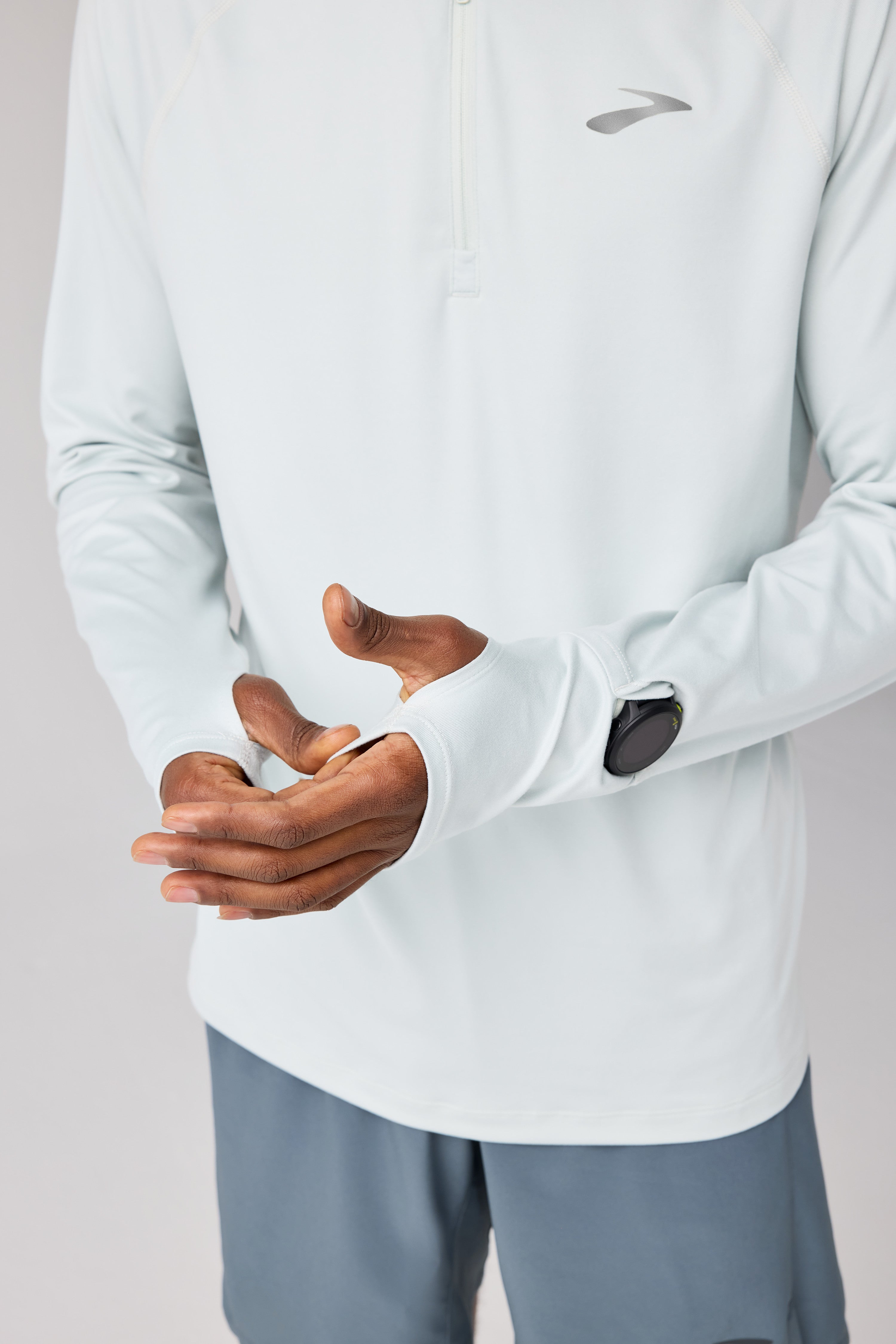 BROOKS MEN'S DASH 1/4 ZIP 3.0 - SMOKE