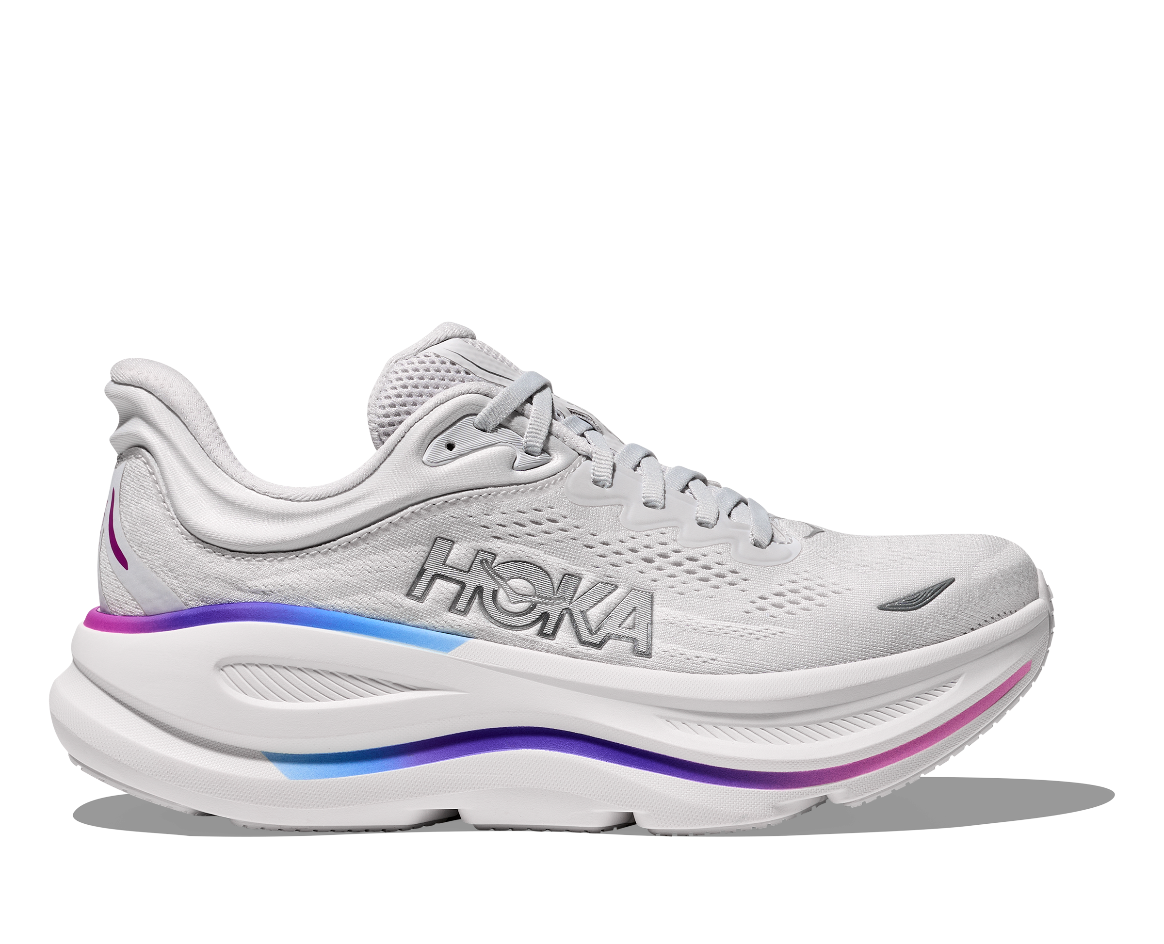 HOKA WOMEN'S BONDI 9 - B - CYWH COSMIC GREY/WHITE 5.0