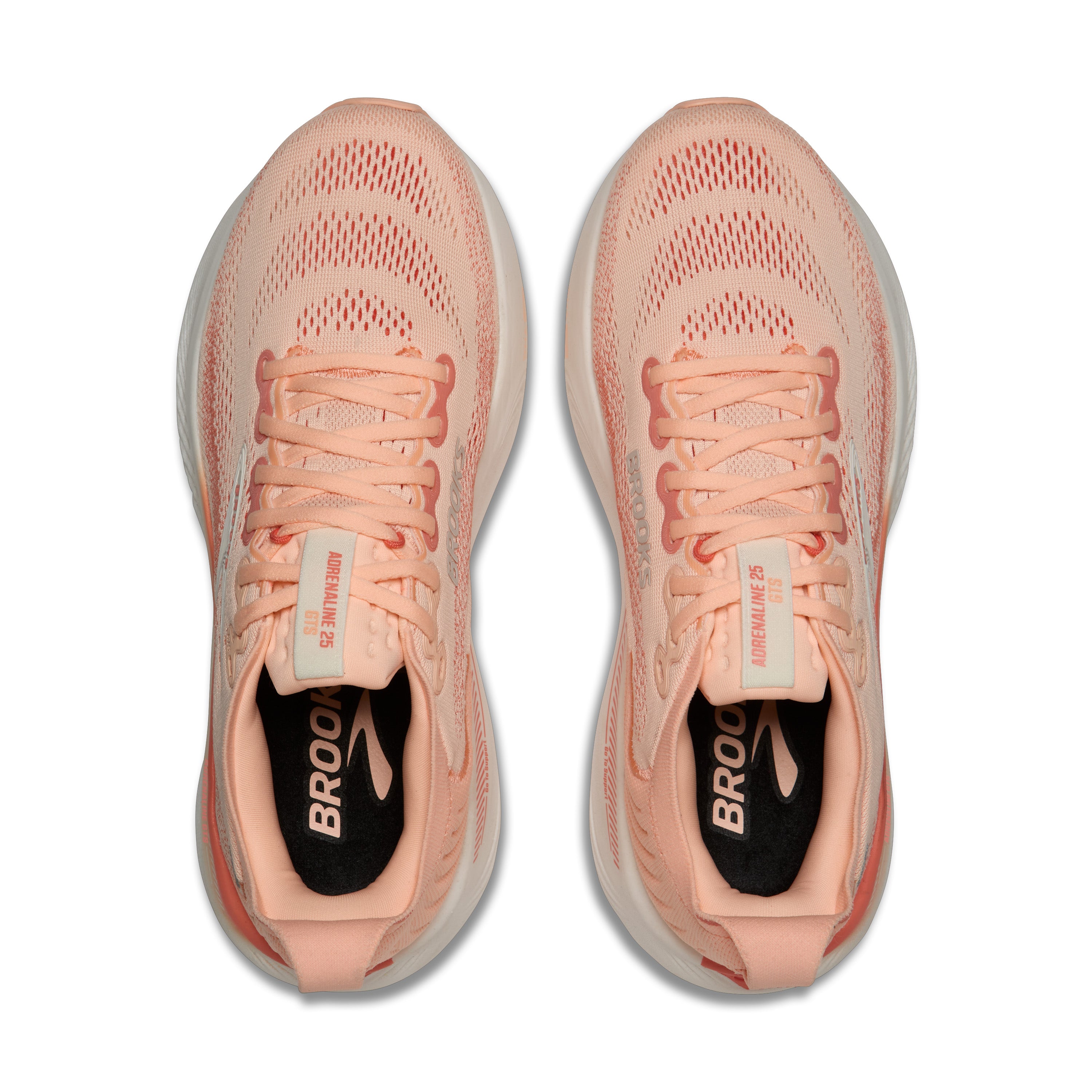 BROOKS WOMEN'S ADRENALINE GTS 25 - B - PEACH ECHO/COCONUT