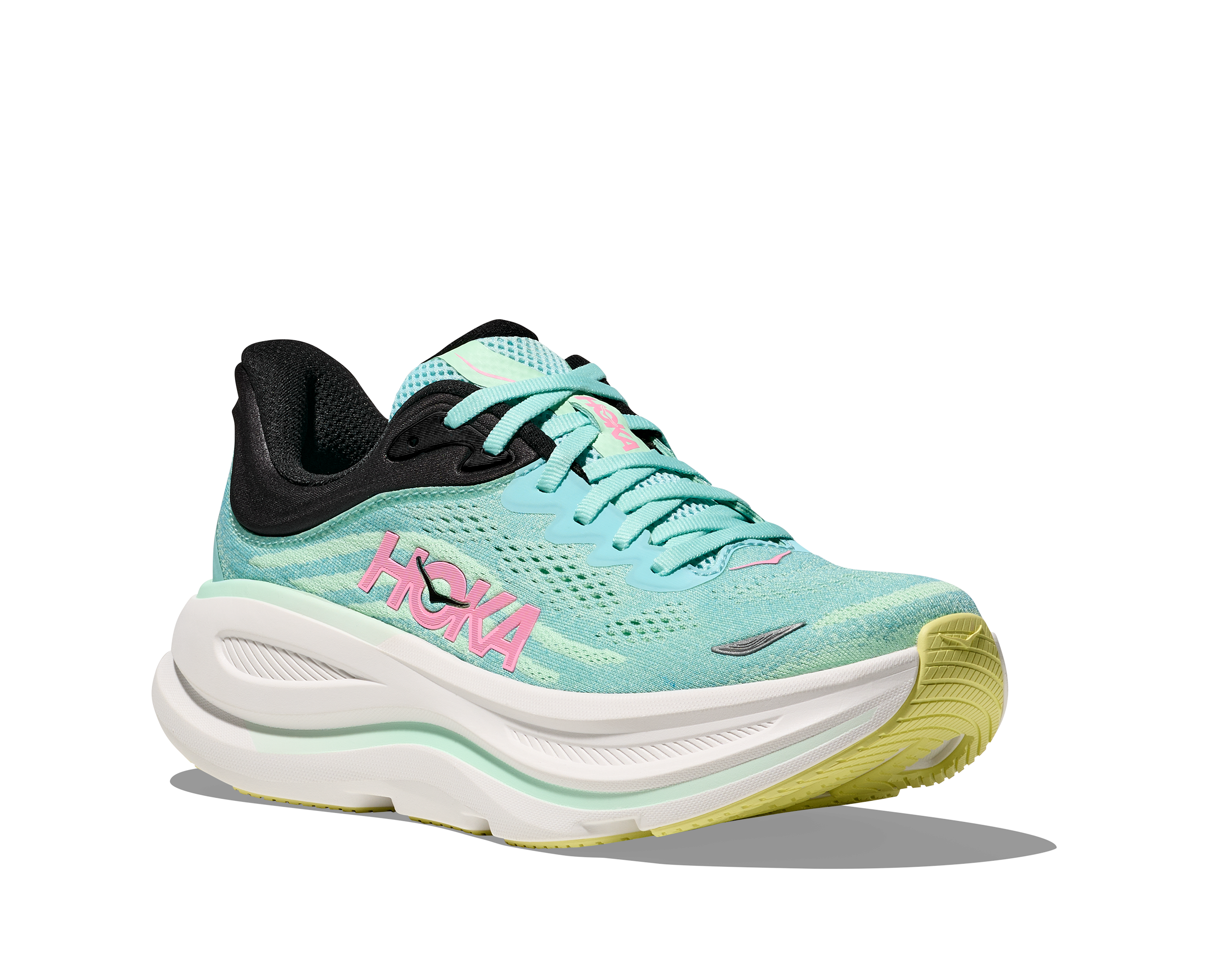 HOKA WOMEN'S BONDI 9 - WIDE D - BTF BLUE SPARK/MINT FLUORITE