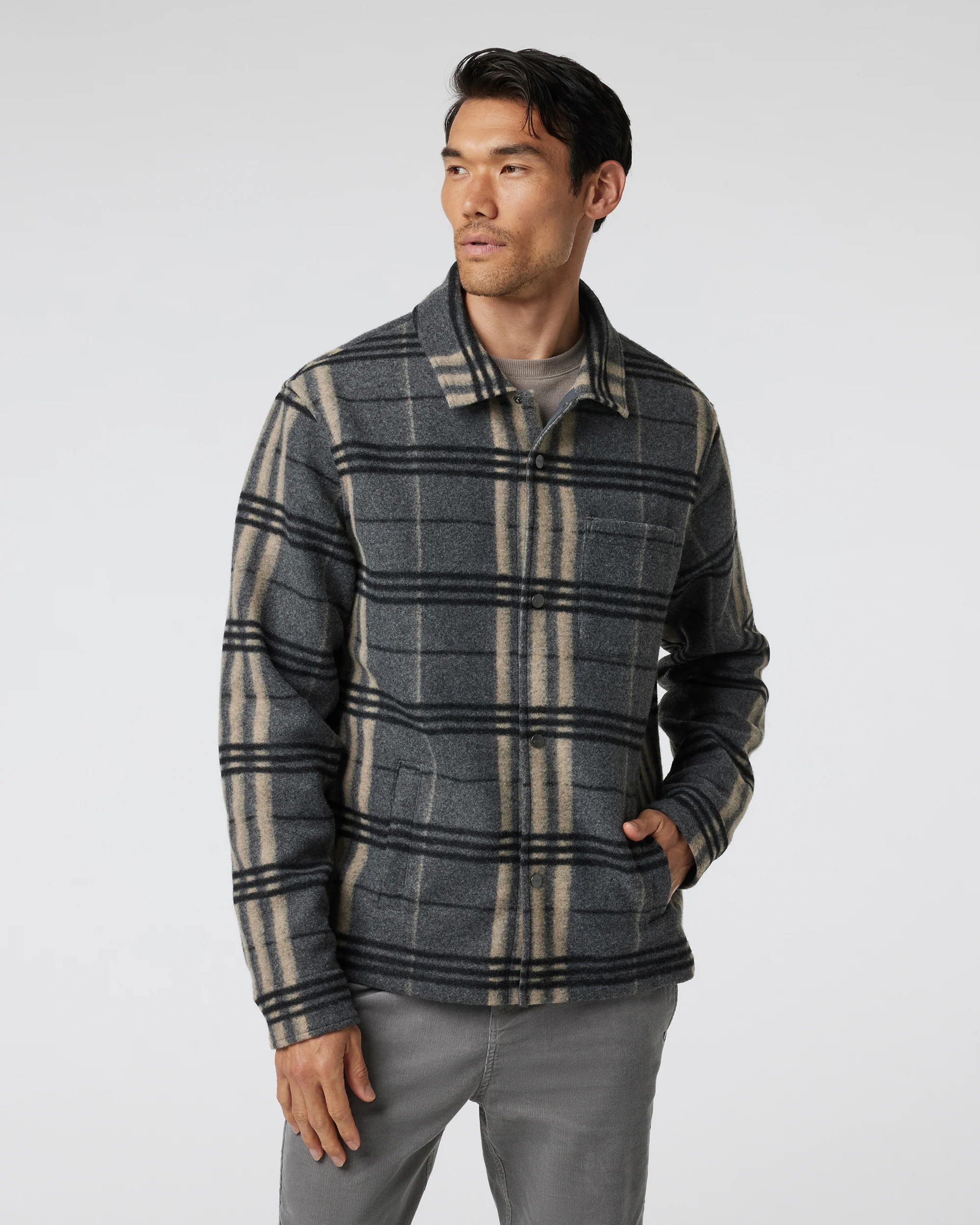 VUORI MEN'S BALLARD SHIRT JACKET - CCL CHARCOAL - SMALL