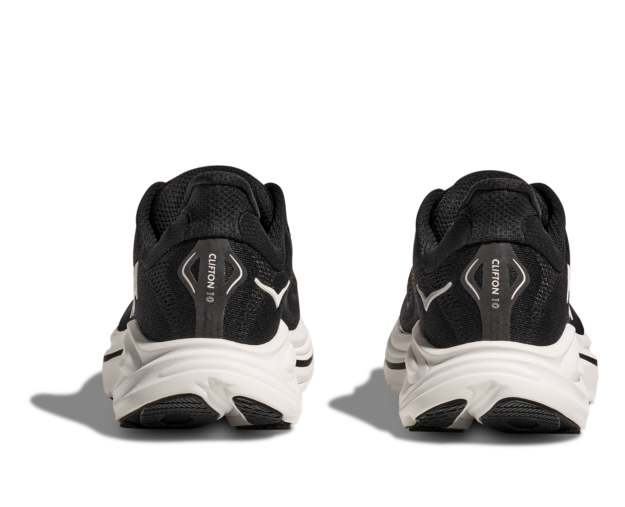 HOKA WOMEN'S CLIFTON 10 - X-WIDE 2E - BLACK/WHITE - SIZE 7.0