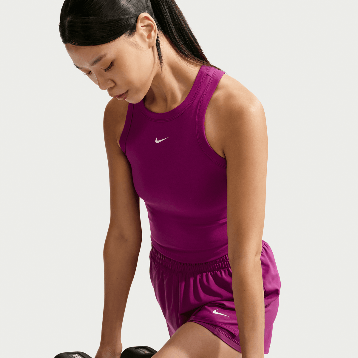 WOMEN'S DRI-FIT CROPPED TANK - TRUE BERRY