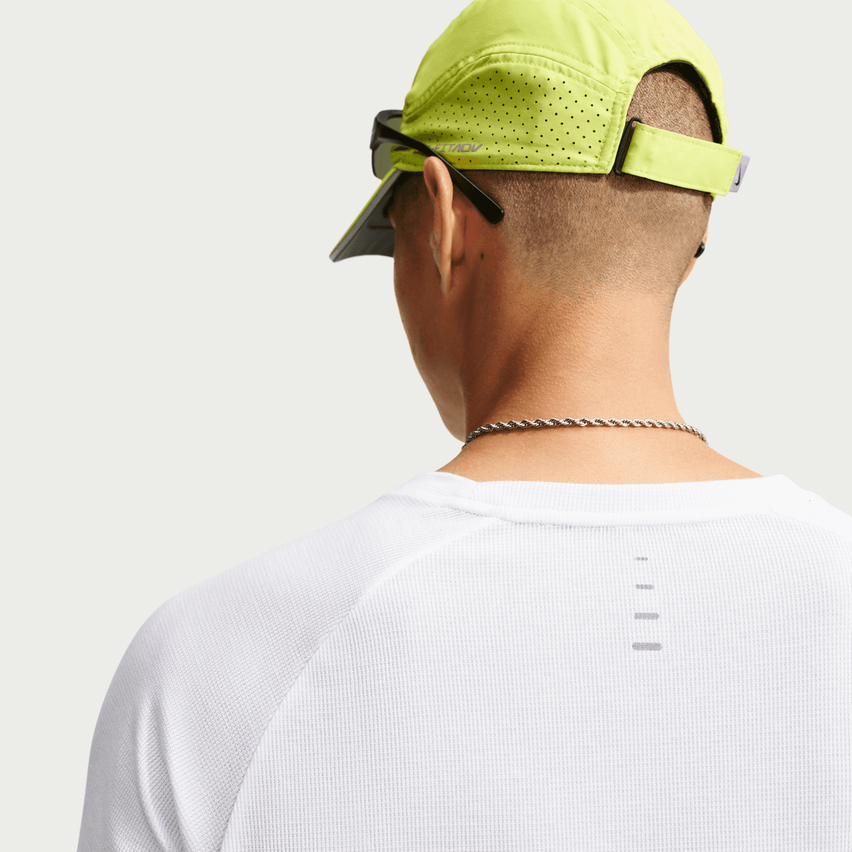 MEN'S DRI FIT WAFFLE CREW - WHITE