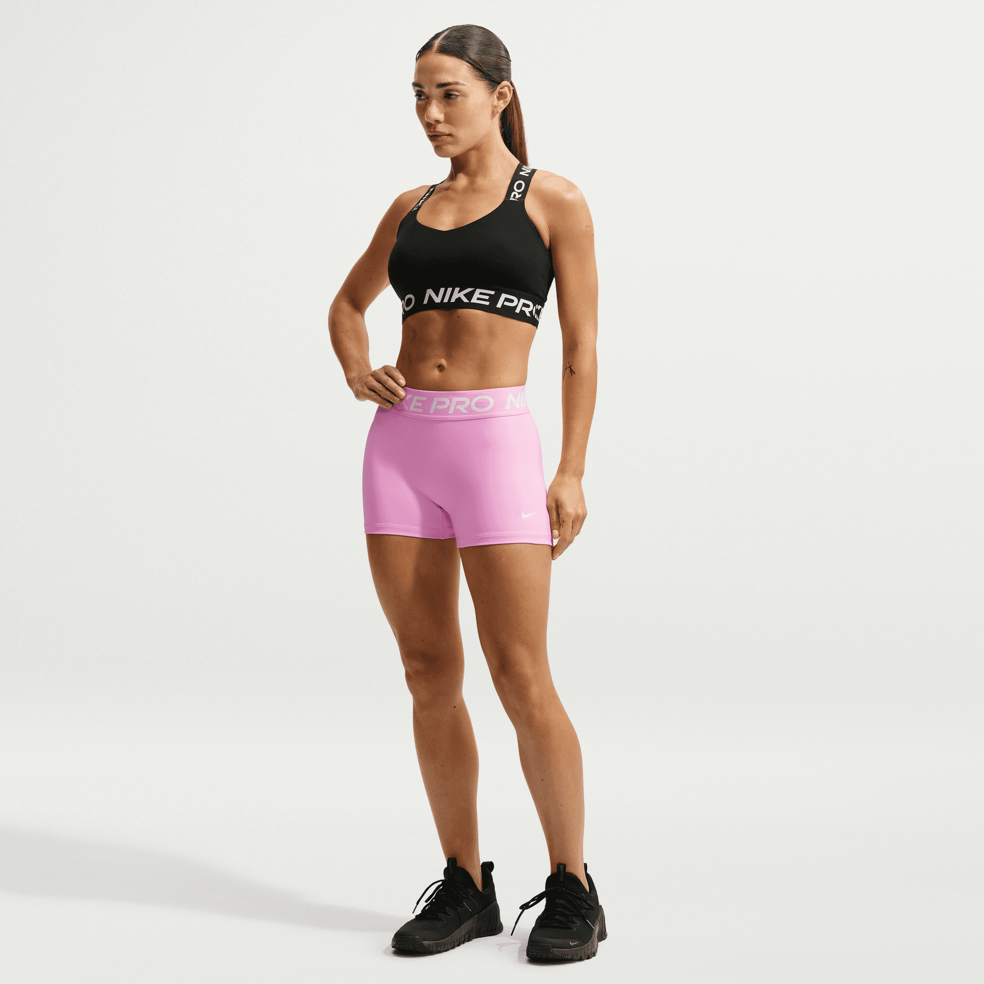 WOMEN'S PRO MID RISE 3IN SHORT - PINK RISE