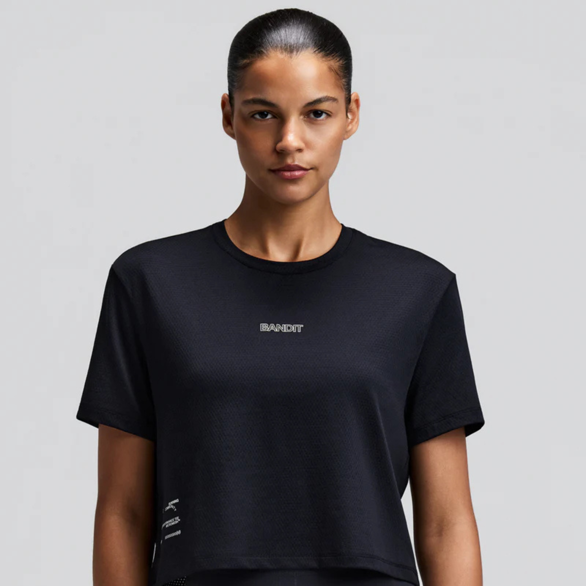 WOMEN'S MICROMESH CROPPED RUN TEE