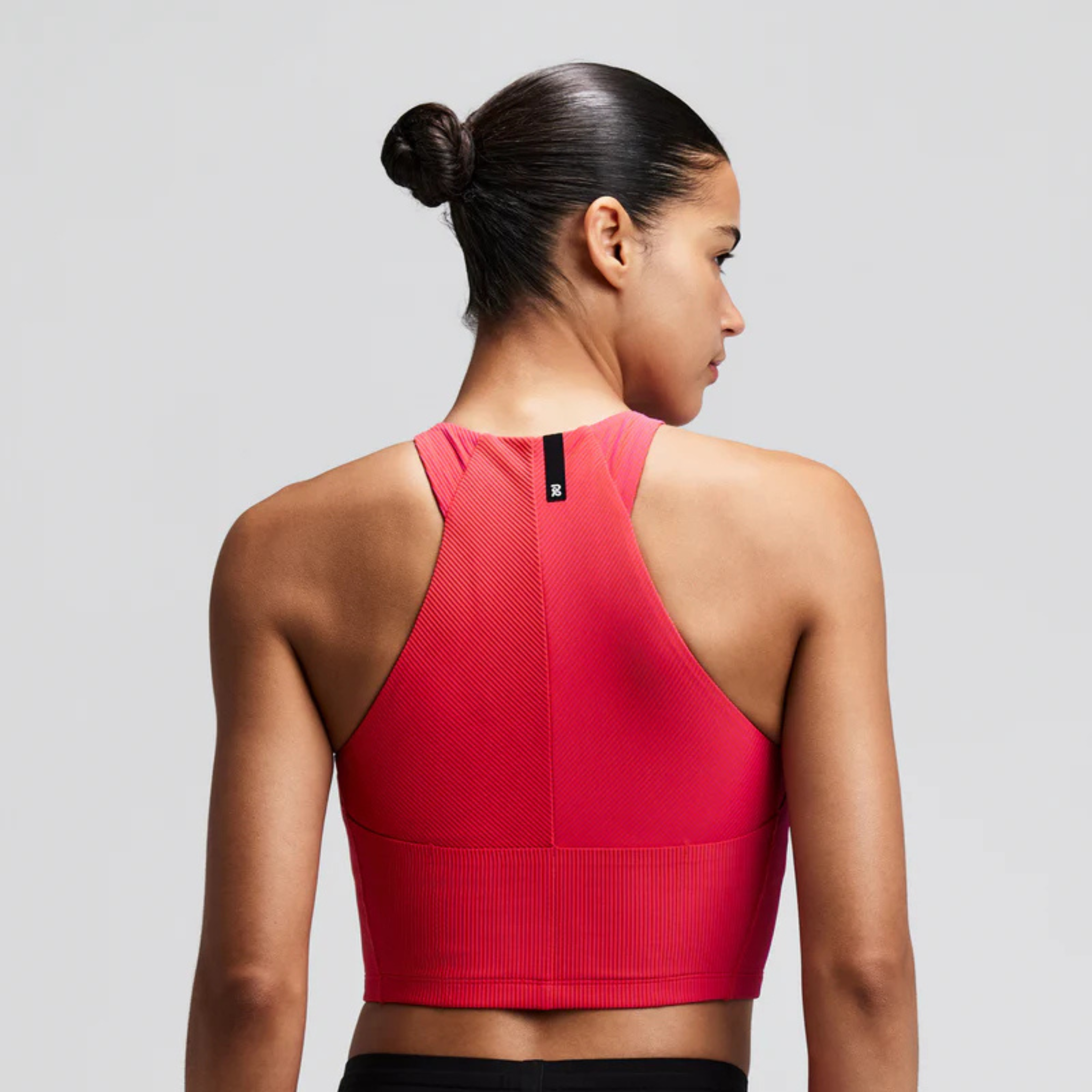 WOMEN'S STRIPED CADENCE ZIP FRONT RACE CROP