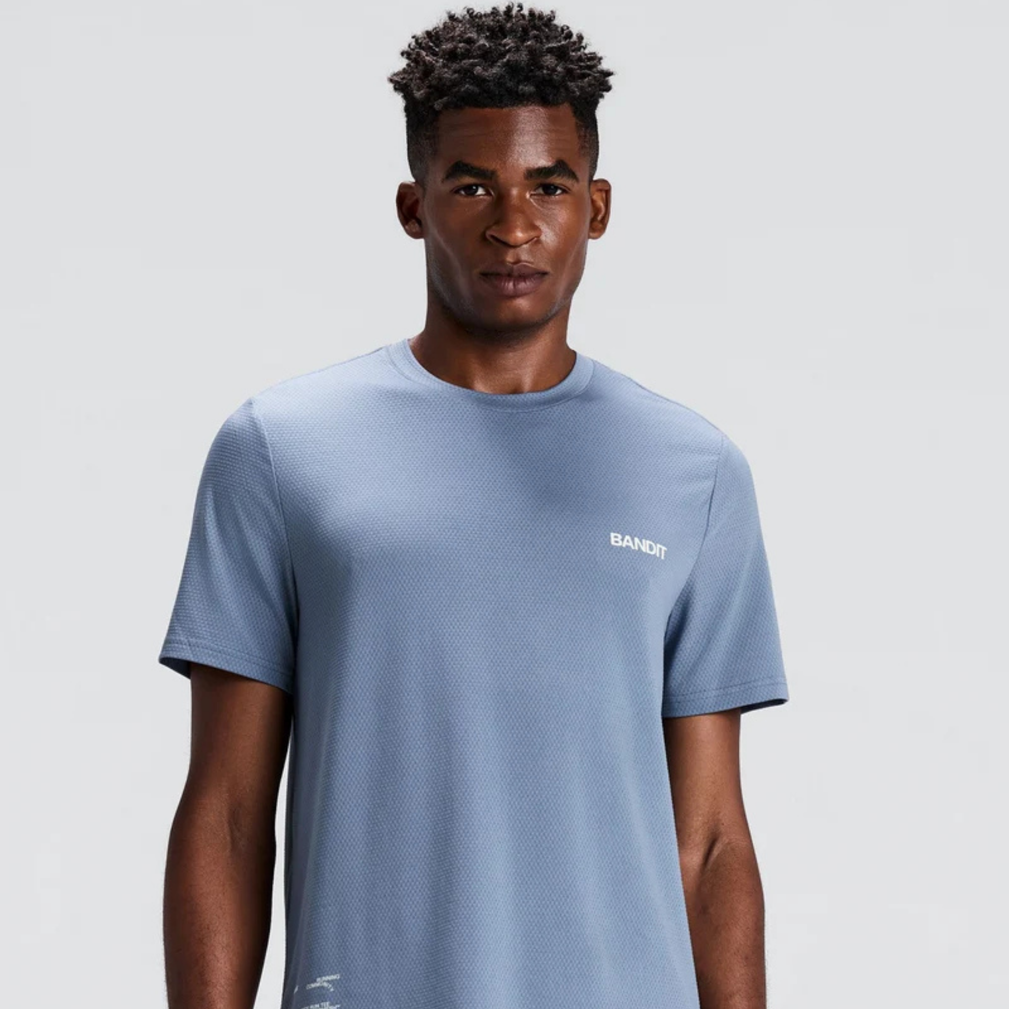 MEN'S MICROMESH SHORT SLEEVE RUN TEE - STEEL HORIZON