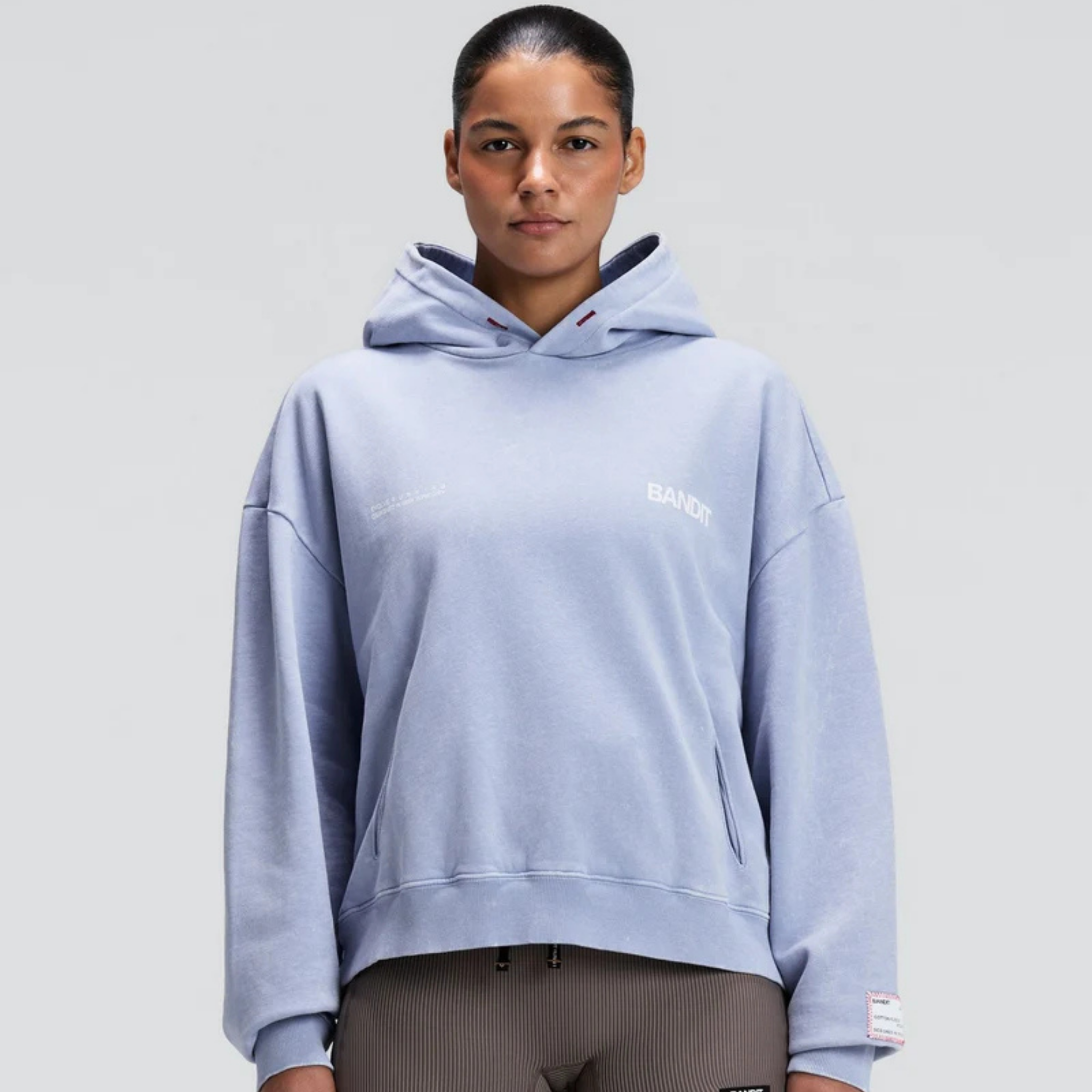 UNISEX CHROMA WASH CROPPED HOODIE - STEEL HORIZON