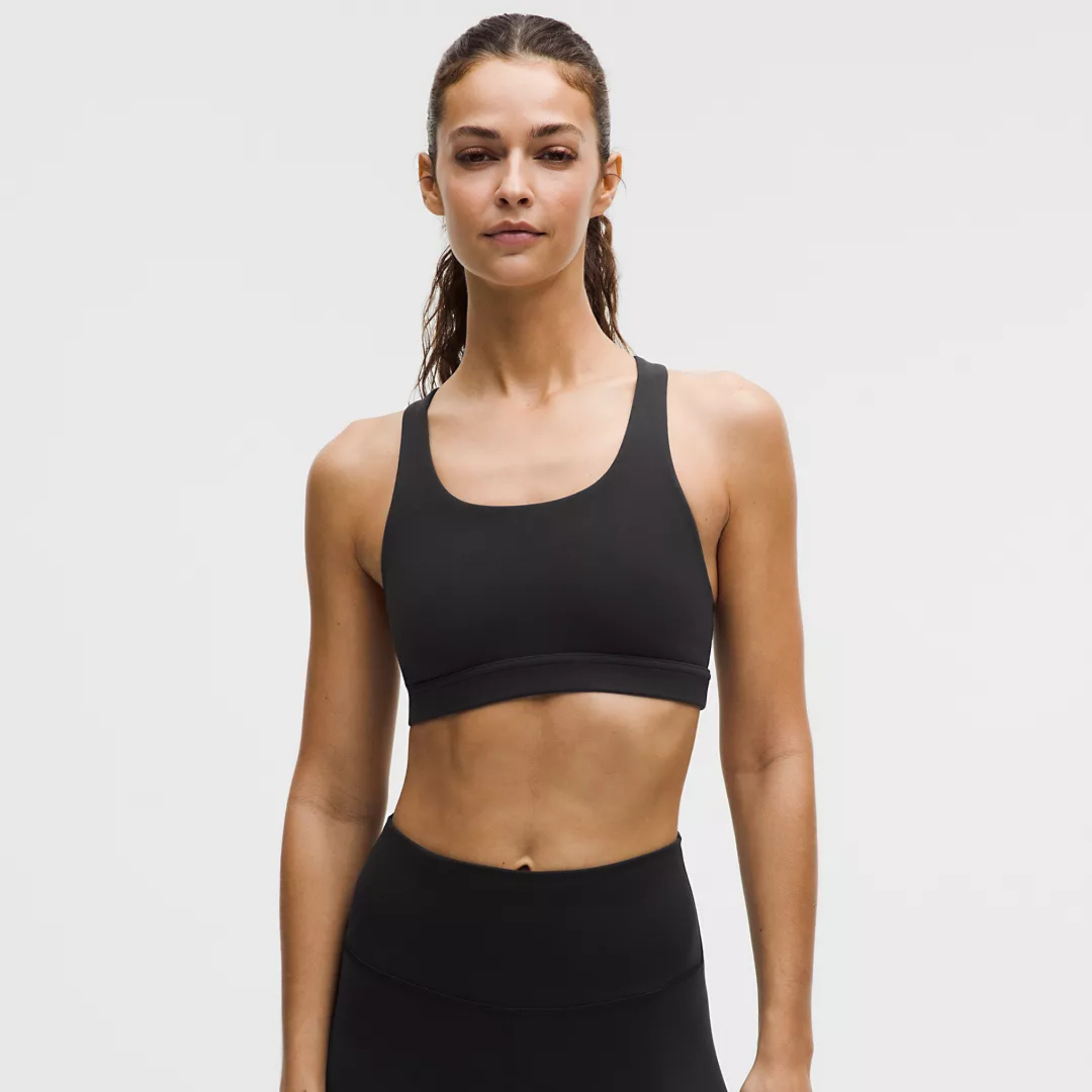 WOMEN'S WUNDER TRAIN MESH-BACK BRA, MEDIUM SUPPORT B/C CUP - BLACK