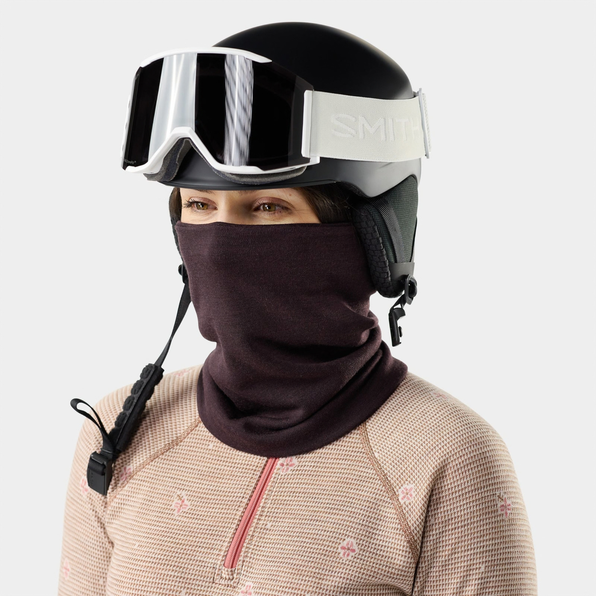 SMARTWOOL THERMAL MERINO REVERSIBLE NECK GAITER - MINK HEATHER
