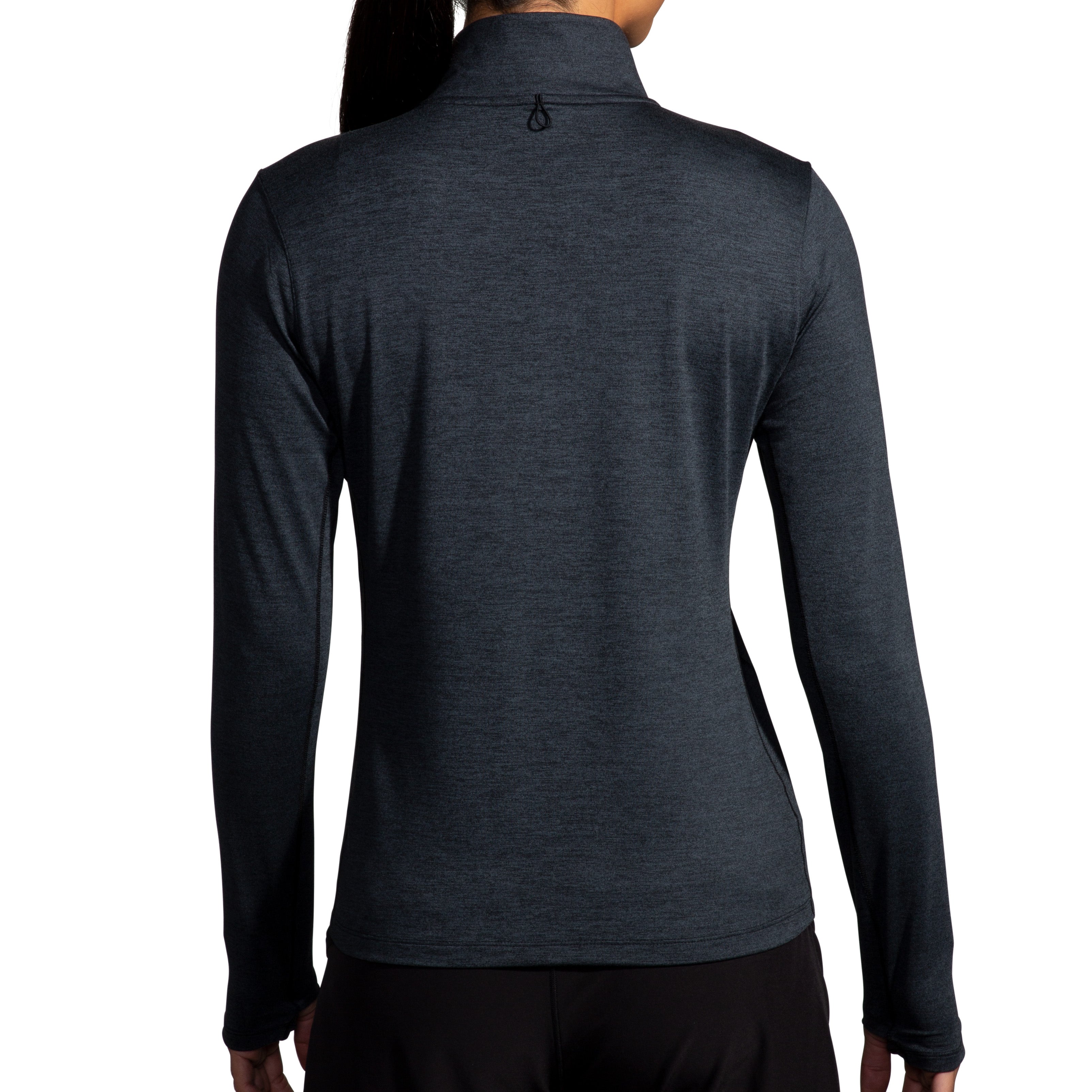 BROOKS WOMEN'S DASH 1/2 ZIP 2.0 - HEATHER BLACK 