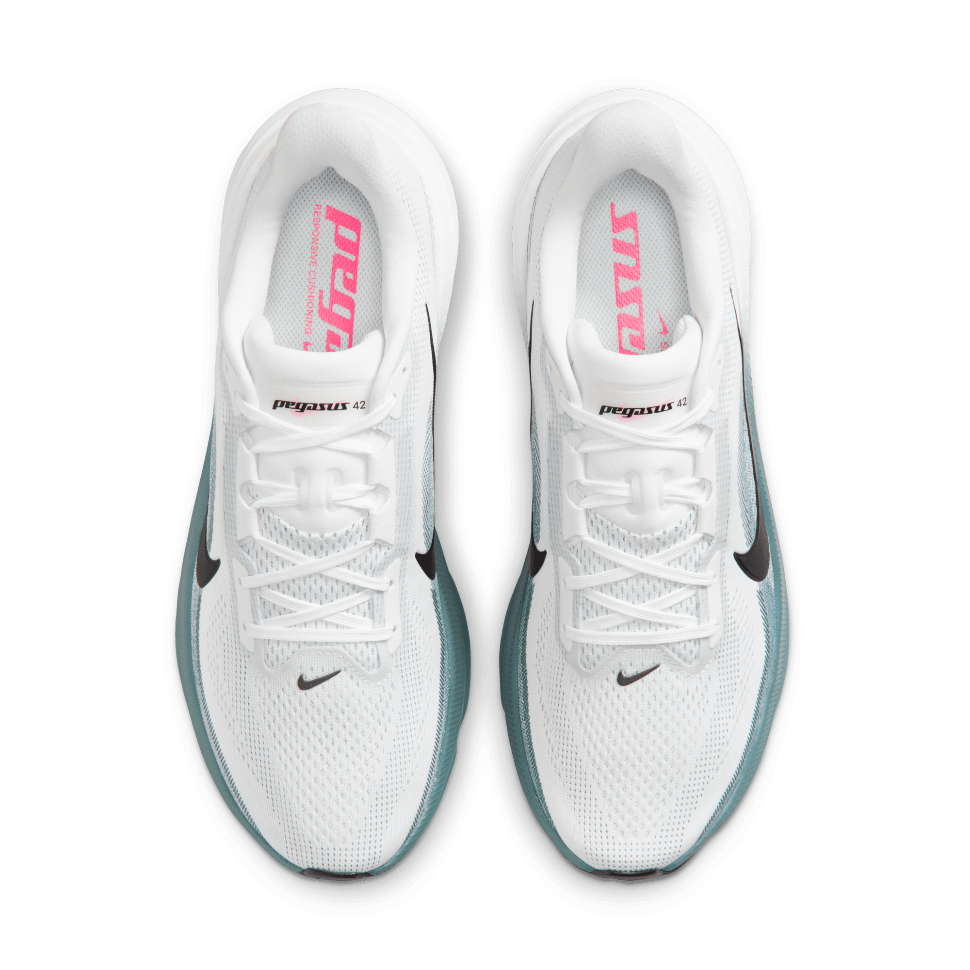 MEN'S PEGASUS 42 - D - WHITE/BLACK-MINERAL SLATE