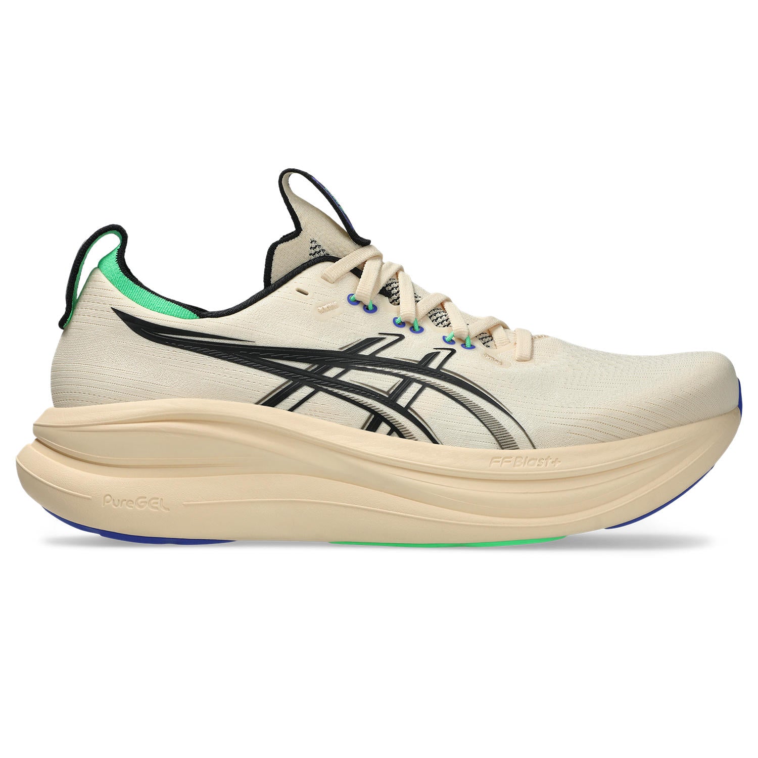 ASICS MEN'S NIMBUS 28 - D - SEASHELL/BLACK 7.0