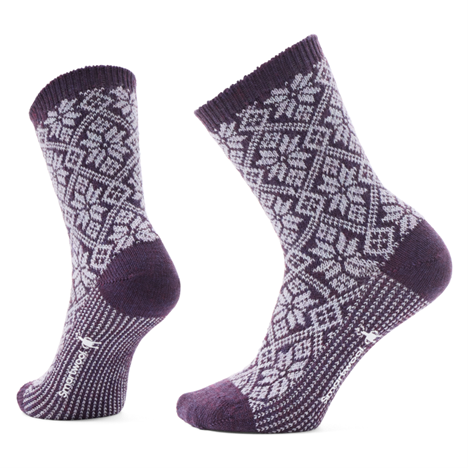 SMARTWOOL EVERYDAY SNOWFLAKE CREW SOCKS L90 PURPLE IRIS