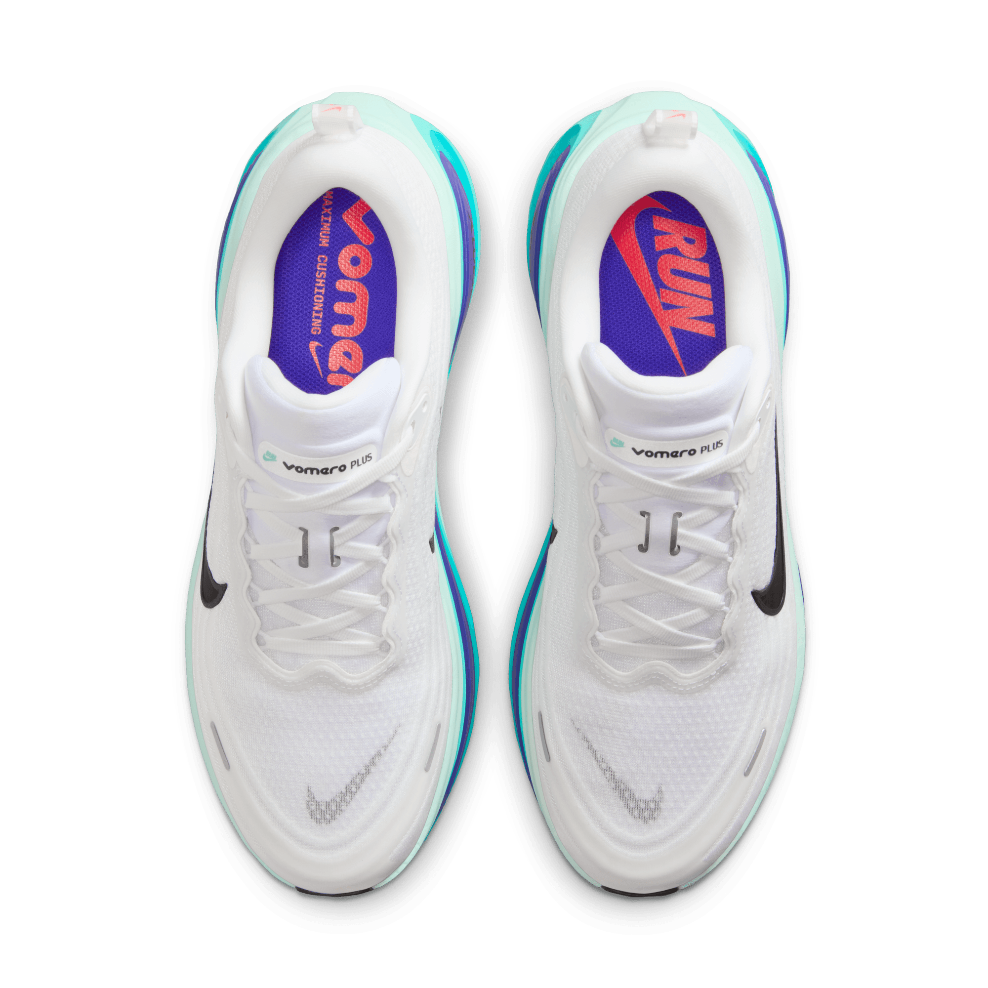 NIKE MEN'S VOMERO PLUS - D - WHITE/BLACK/BRIGHT CONCORD