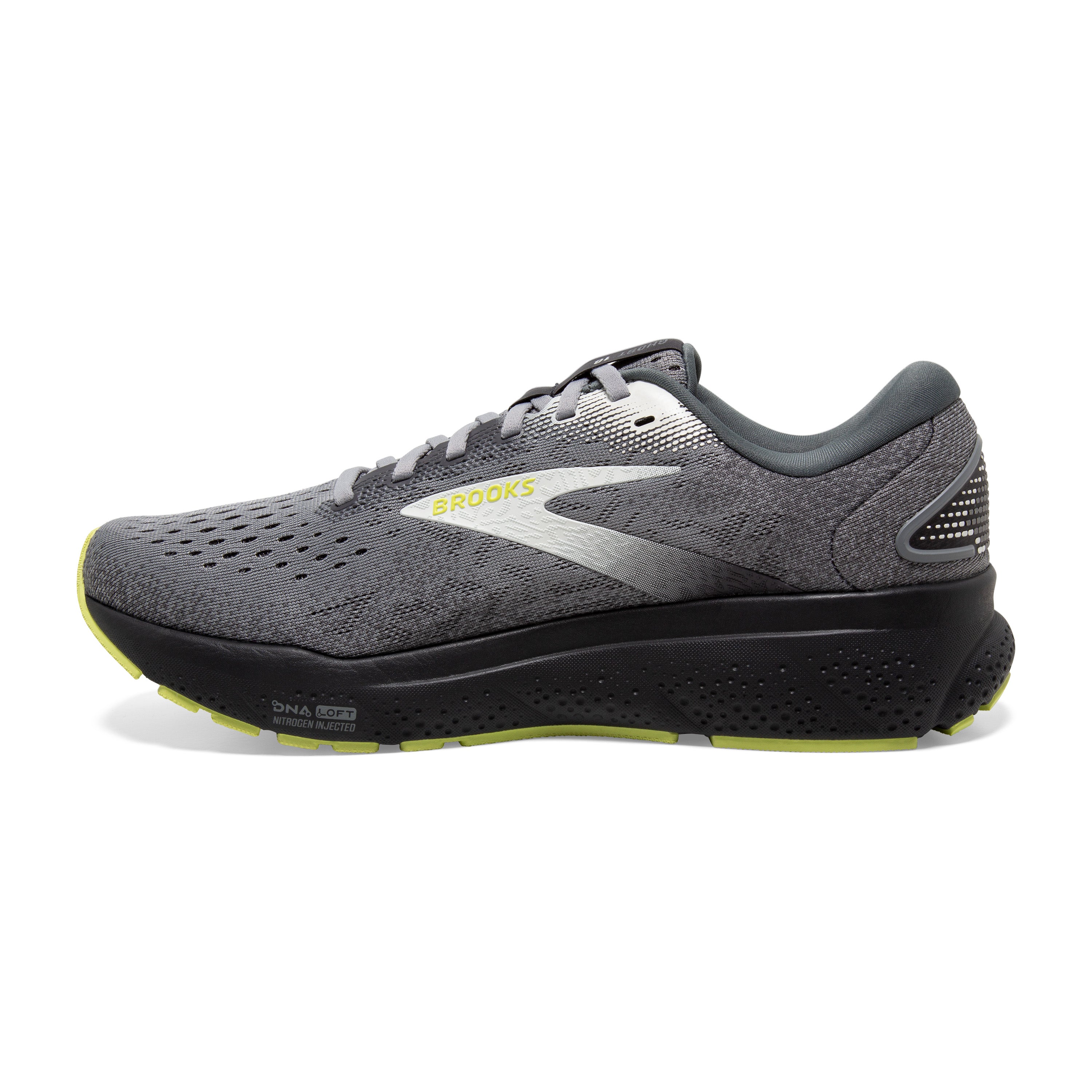 BROOKS MEN'S GHOST 16 - WIDE 4E - 040 PRIMER/GREY/LIME - 12.0 