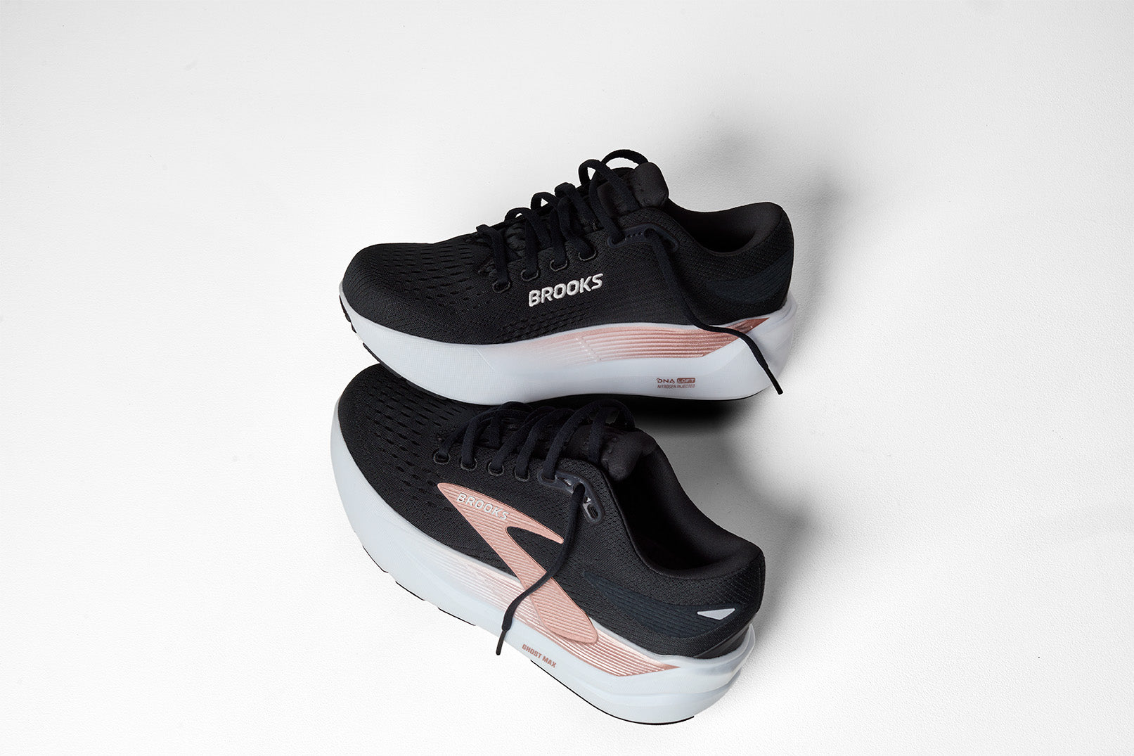 BROOKS WOMEN'S GHOST MAX 3 - WIDE D - BLACK/BLACK/ROSE GOLD