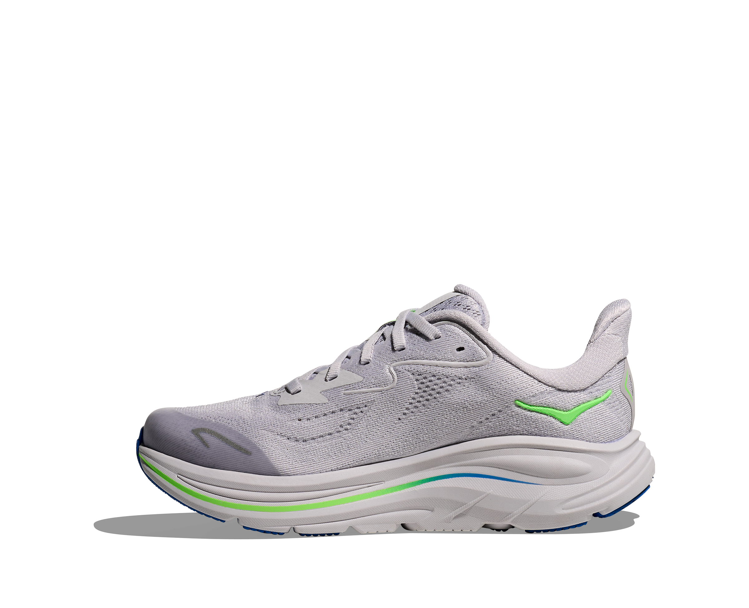 HOKA MEN'S CLIFTON 10 - D - ASH GREY/NEON GREEN