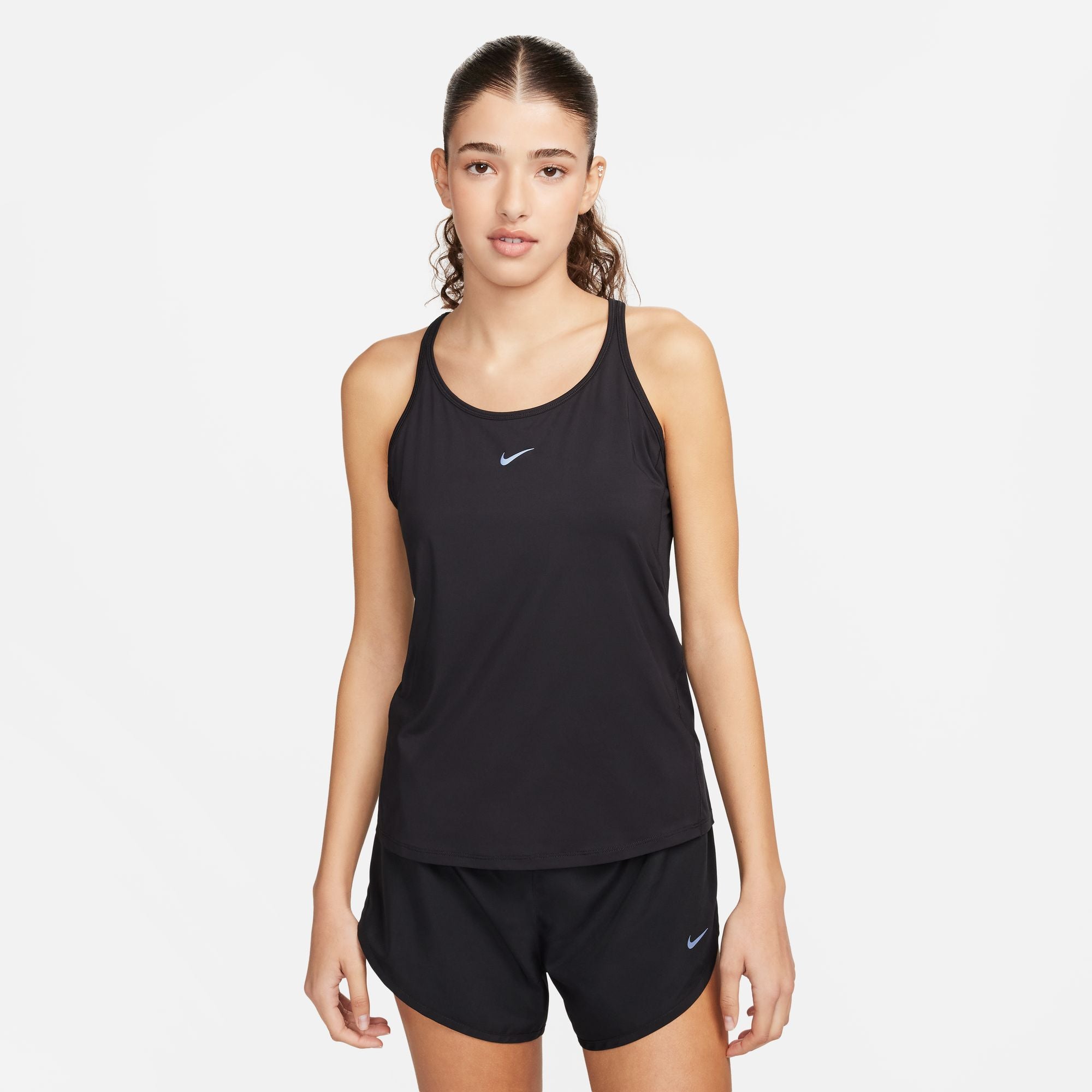 NIKE WOMEN'S ONE CLASSIC STRAPPY TANK - 010 BLACK/BLACK XS