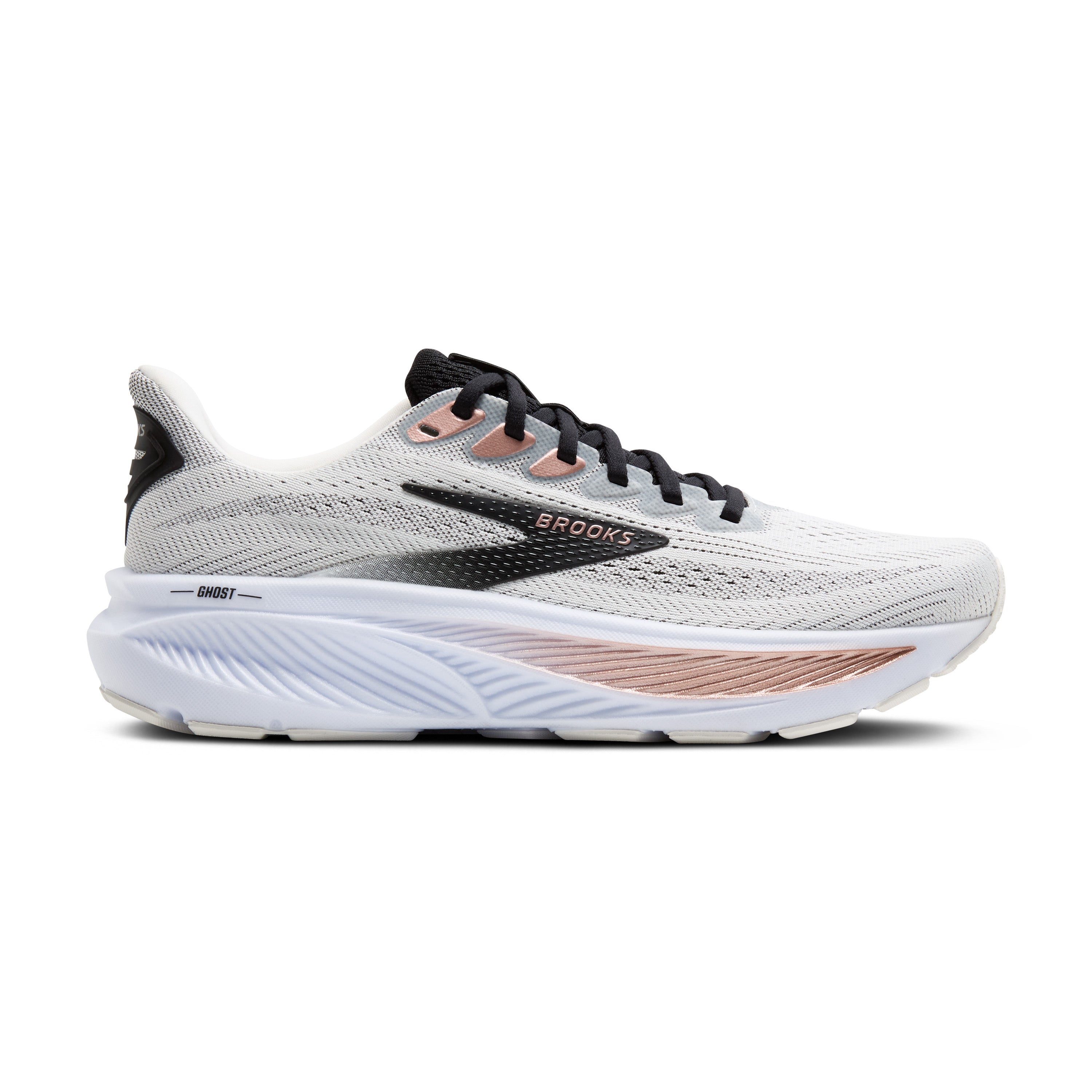 WOMEN'S GHOST 17 - WIDE D - 105 WHITE/BLACK/ROSE GOLD