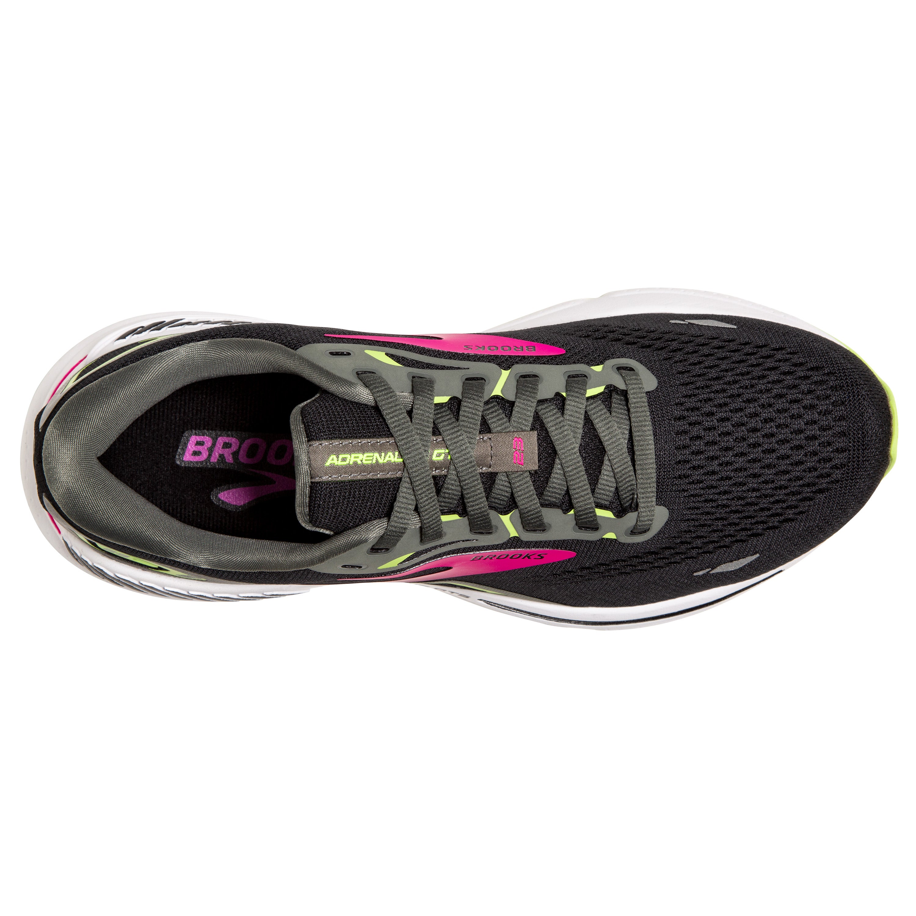 BROOKS WOMEN'S ADRENALINE 23 - NARROW 2A - 037 BLACK/GUNMETAL/SHARP GREEN 