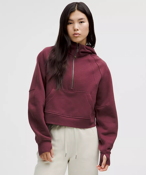 WOMEN'S SCUBA OVERSIZED 1/2 ZIP - WINE BERRY | Performance Running