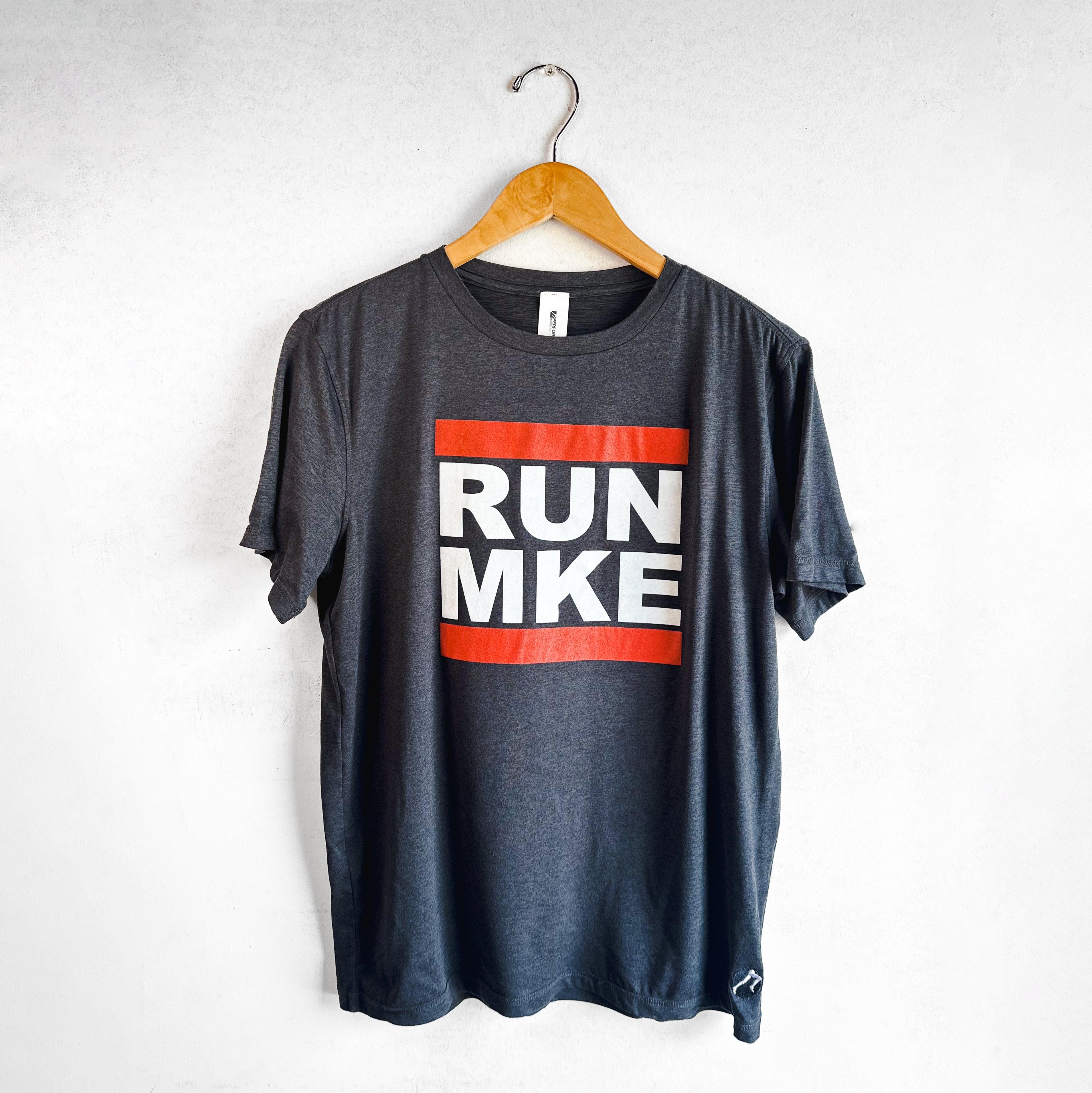 PR GEAR MEN'S PRO RUN MKE SHORT SLEEVE - HEATHER BLACK S