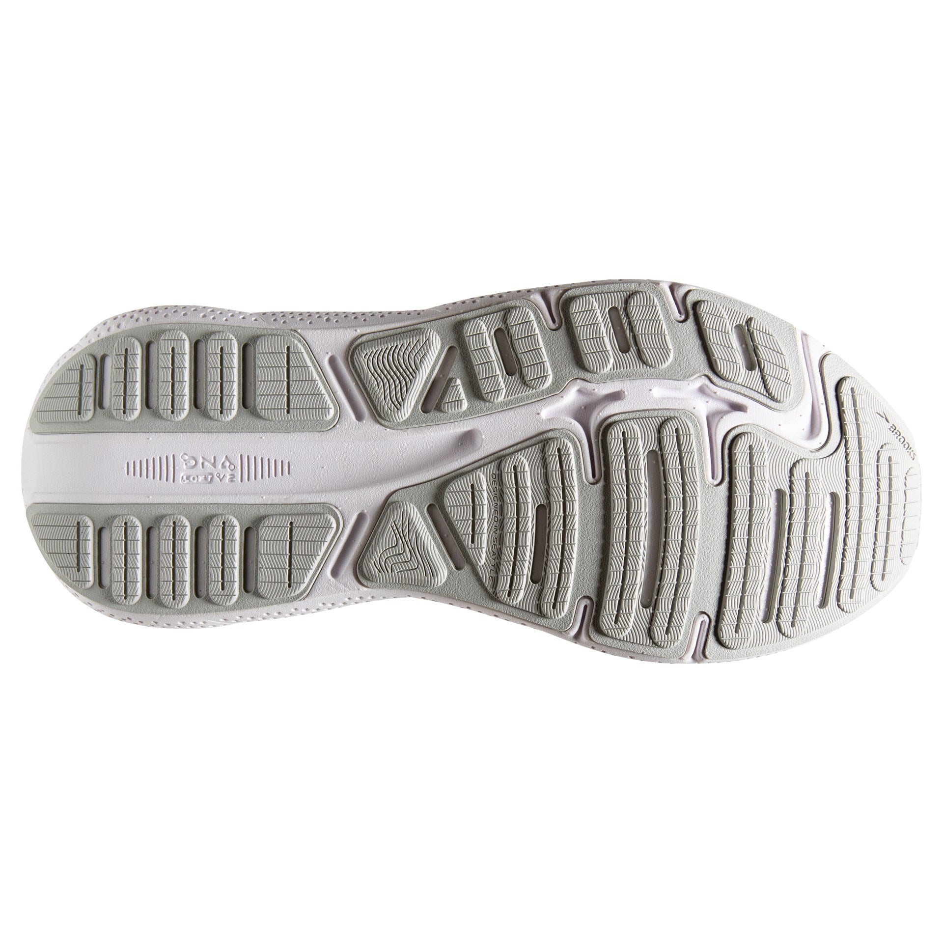 BROOKS MEN'S GHOST MAX - D - 124 WHITE/OYSTER/METALLIC SILVER 