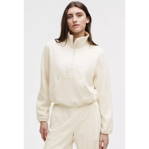 WOMEN'S BRUSHED SOFTSTREME HALF ZIP - LIGHT IVORY | Performance