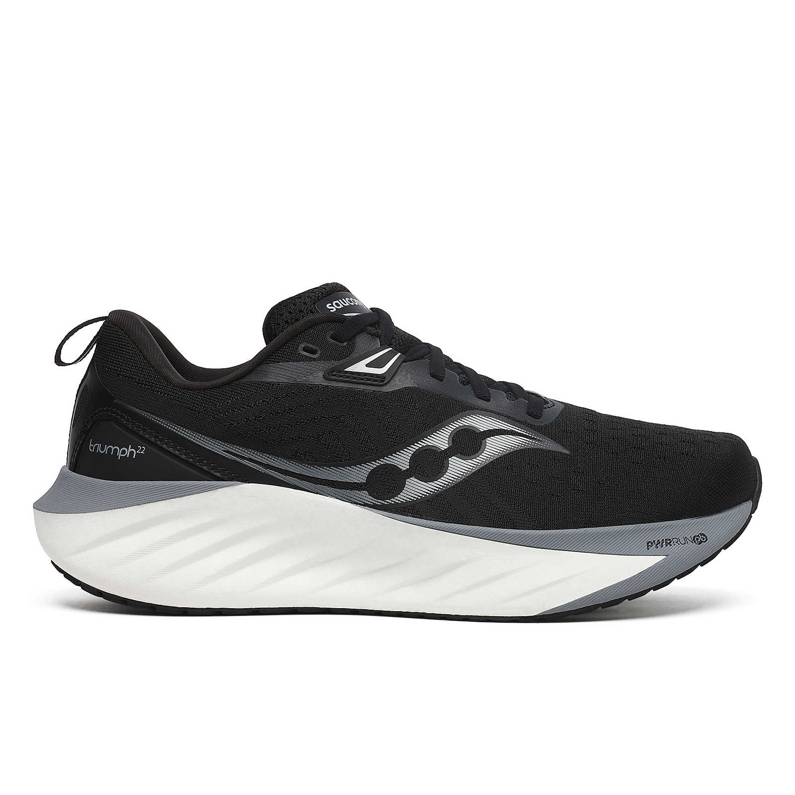 SAUCONY MEN'S TRIUMPH 22 - D - 200 BLACK/WHITE 7.0