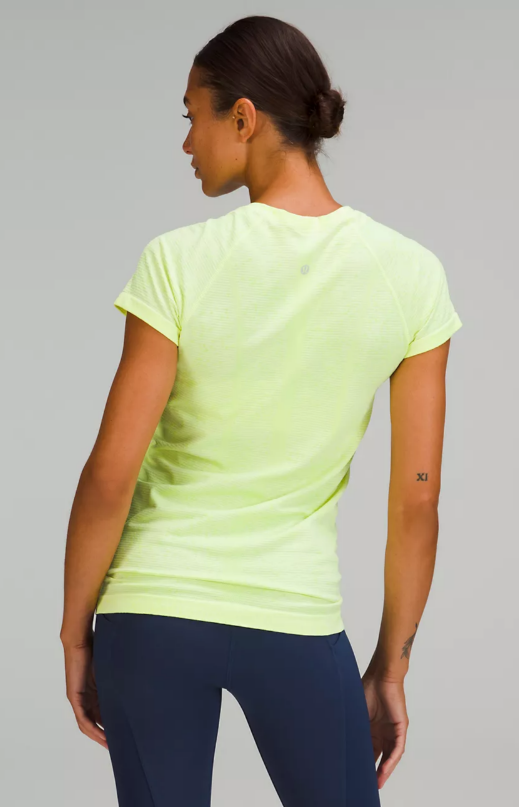 LULULEMON WOMEN'S SWIFTLY TECH SS 2.0 - DNNL DISTORTED NOISE NEON LEMON