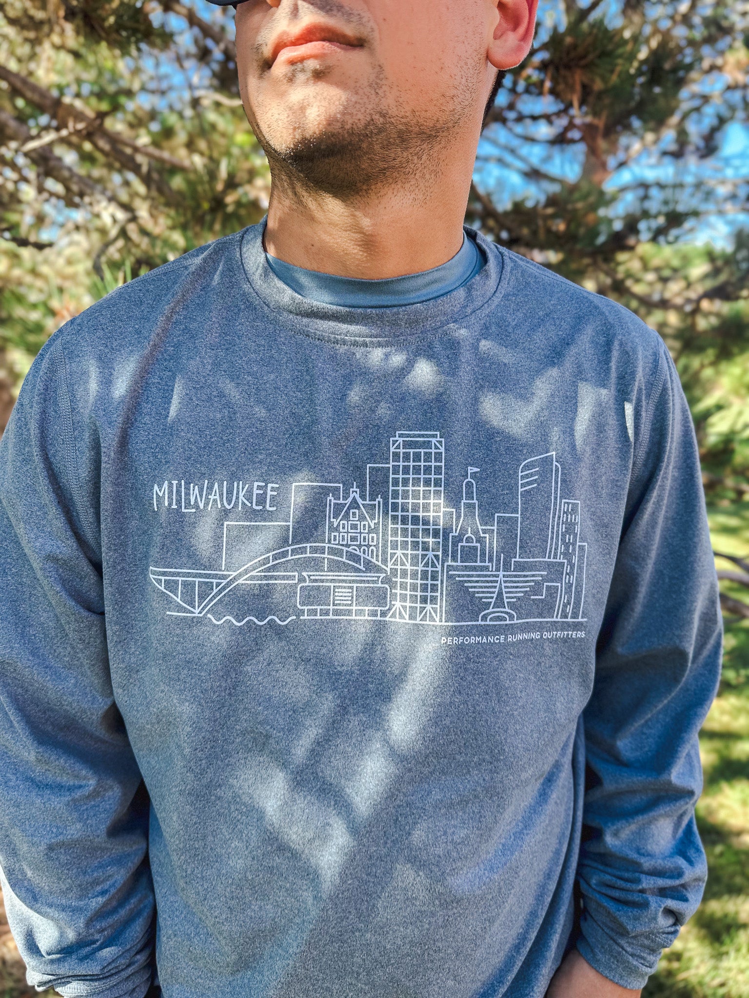 PR GEAR MEN'S MKE SKYLINE CREWNECK - BLUE MIRAGE S