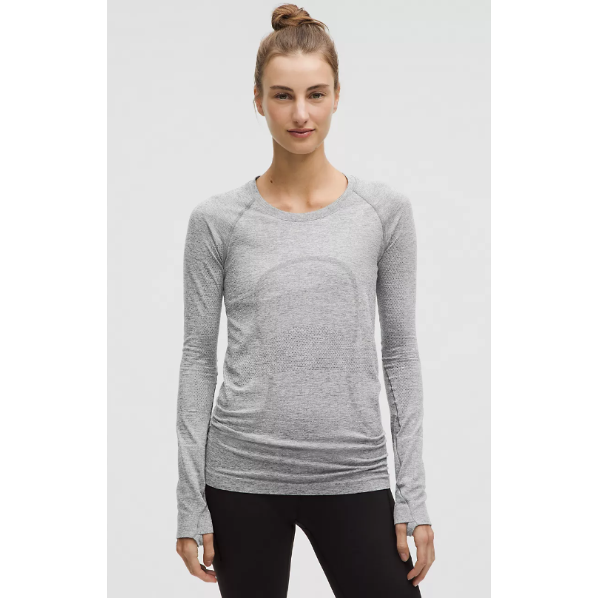 LULULEMON WOMEN'S SWIFTLY TECH LONG SLEEVE 2.0 - SLATE/WHITE 2