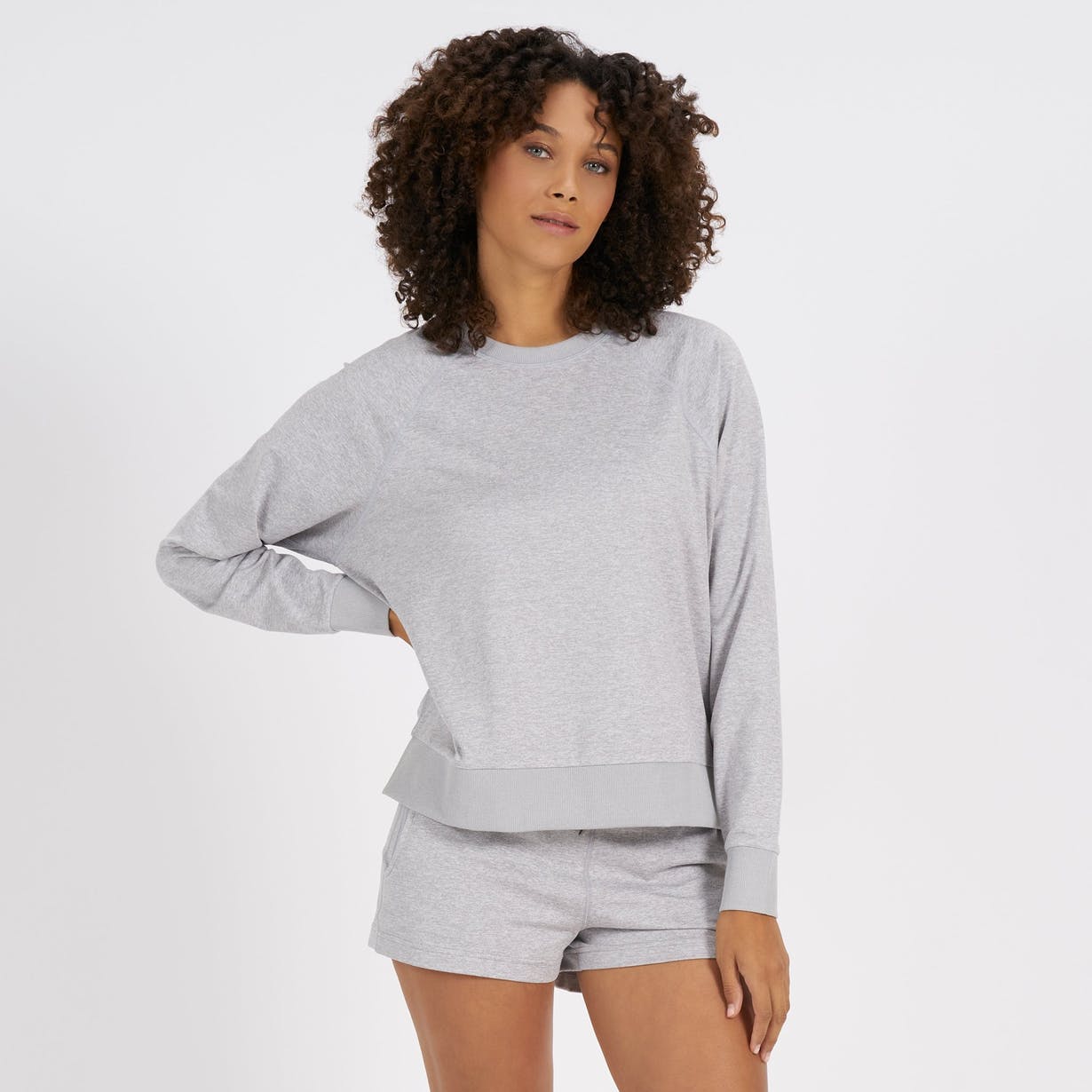 VUORI WOMEN'S HALO CREW - PHG PALE GREY HEATHER XS