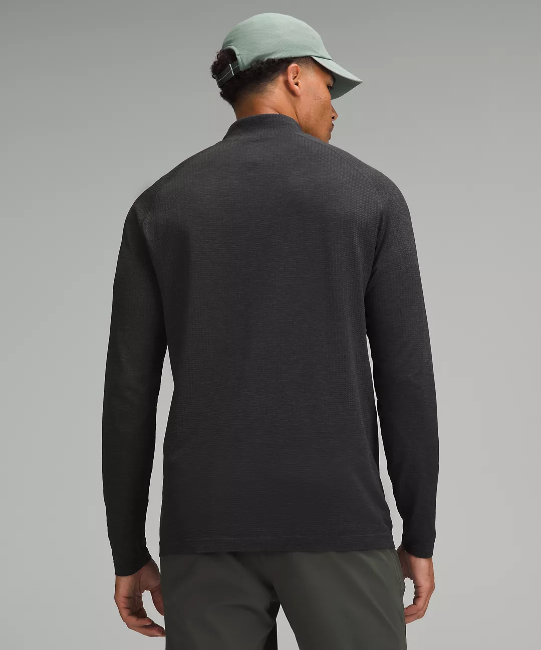 LULULEMON MEN'S METAL VENT TECH MIDWEIGHT HALF ZIP - GRAPHITE GRAY/BLACK 