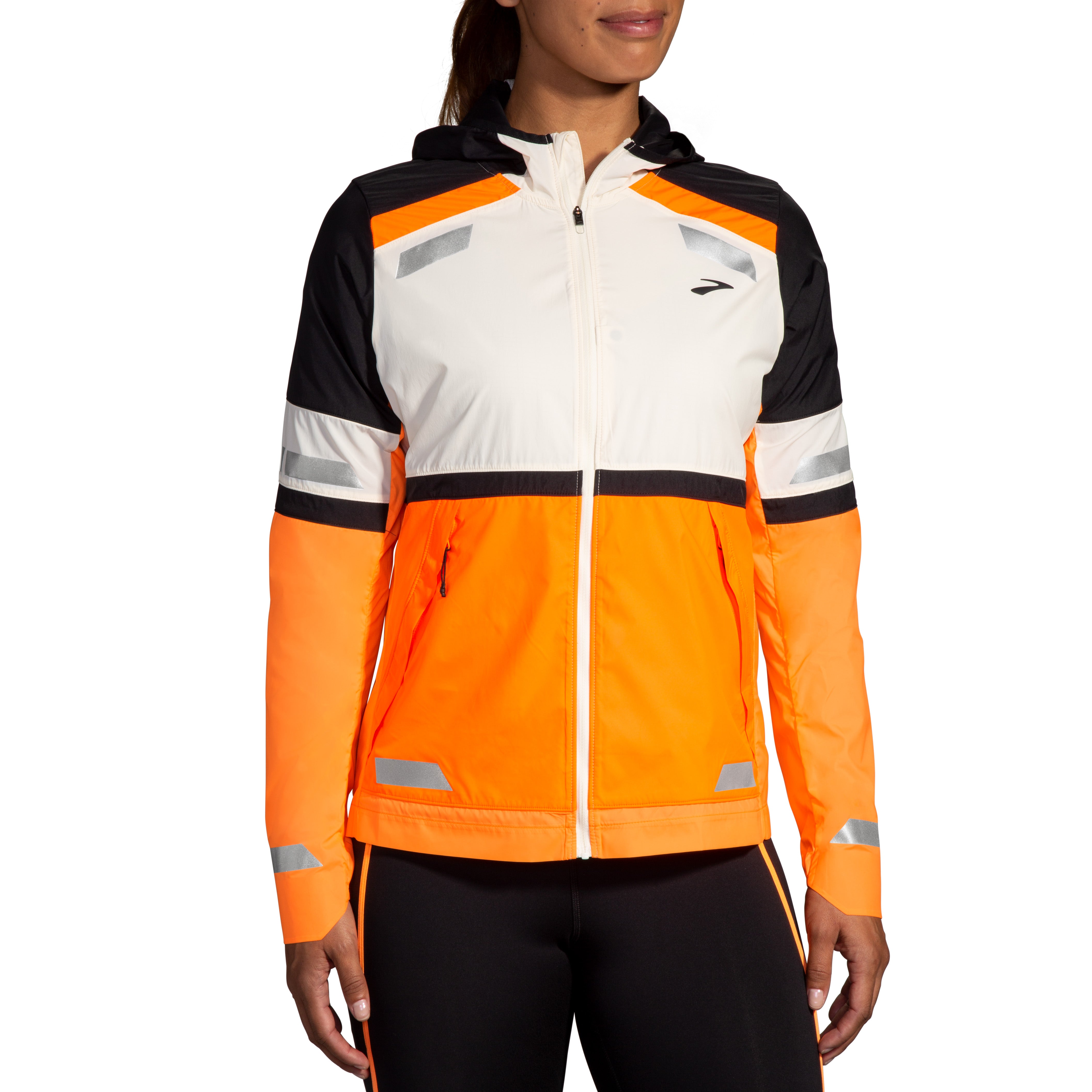 BROOKS WOMEN'S RUN VIS JACKET 2.0 - 167 ECRU/FLUORO XS