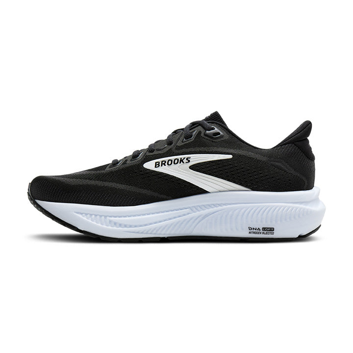 BROOKS WOMEN'S GHOST 18 - WIDE D - BLACK/WHITE