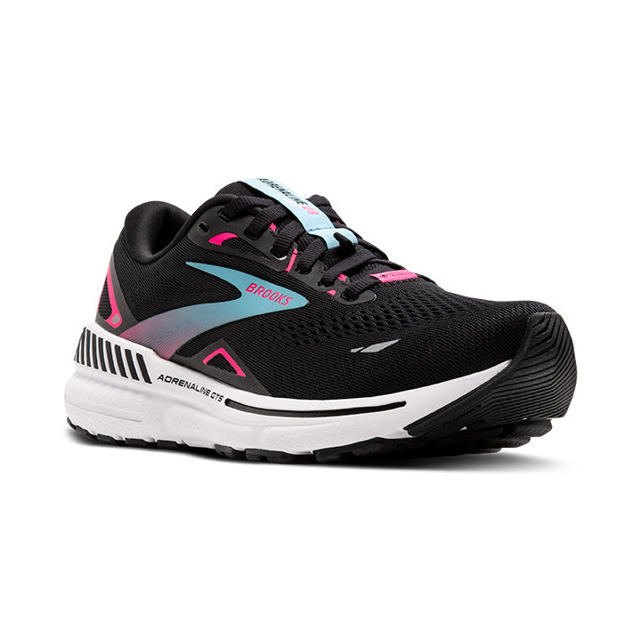 BROOKS WOMEN'S ADRENALINE 23 GTX - B - 082 BLACK/KNOCKOUT PINK/AQUA 