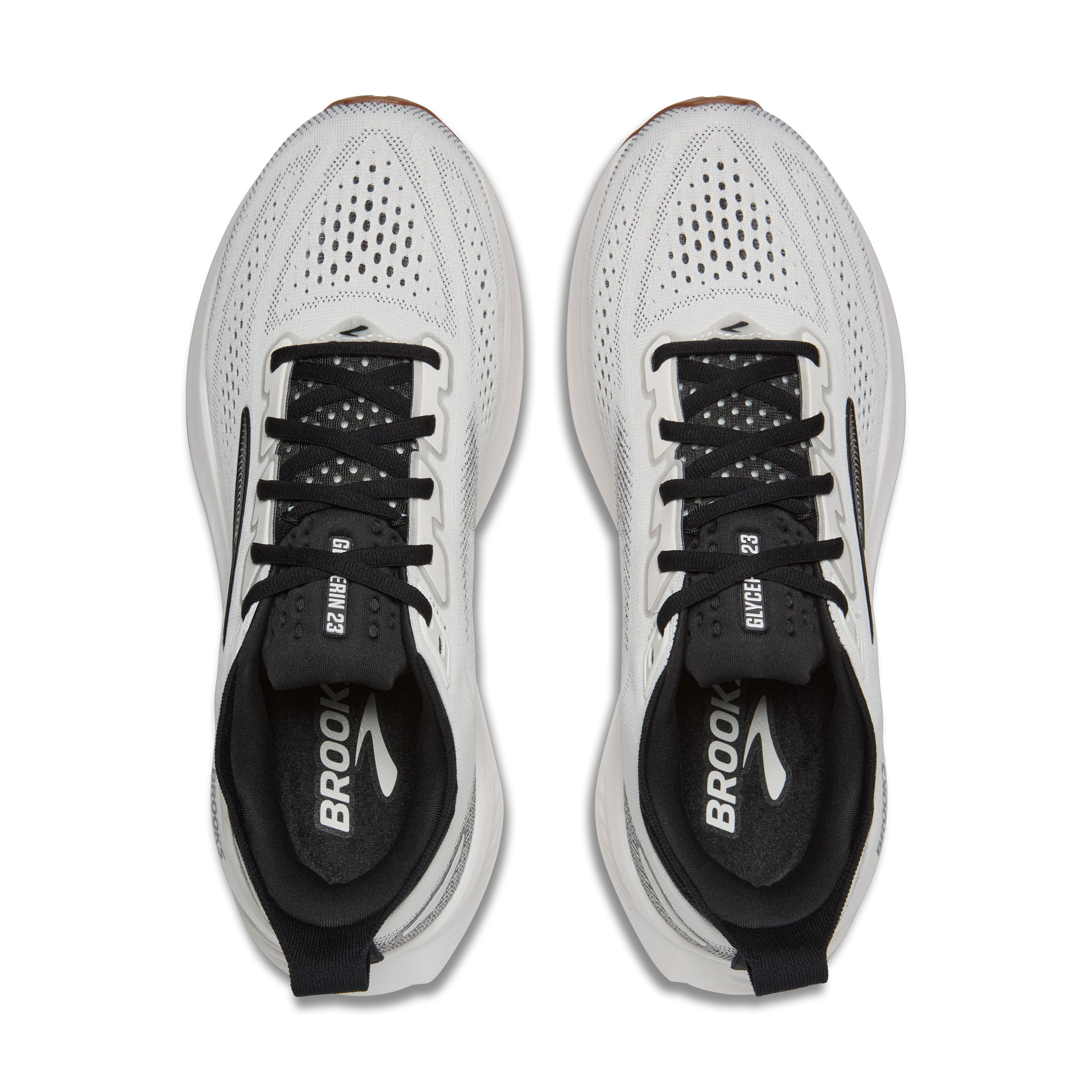 BROOKS MEN'S GLYCERIN 23 - WIDE 2E - WHITE/BLACK/GUM - 11.0