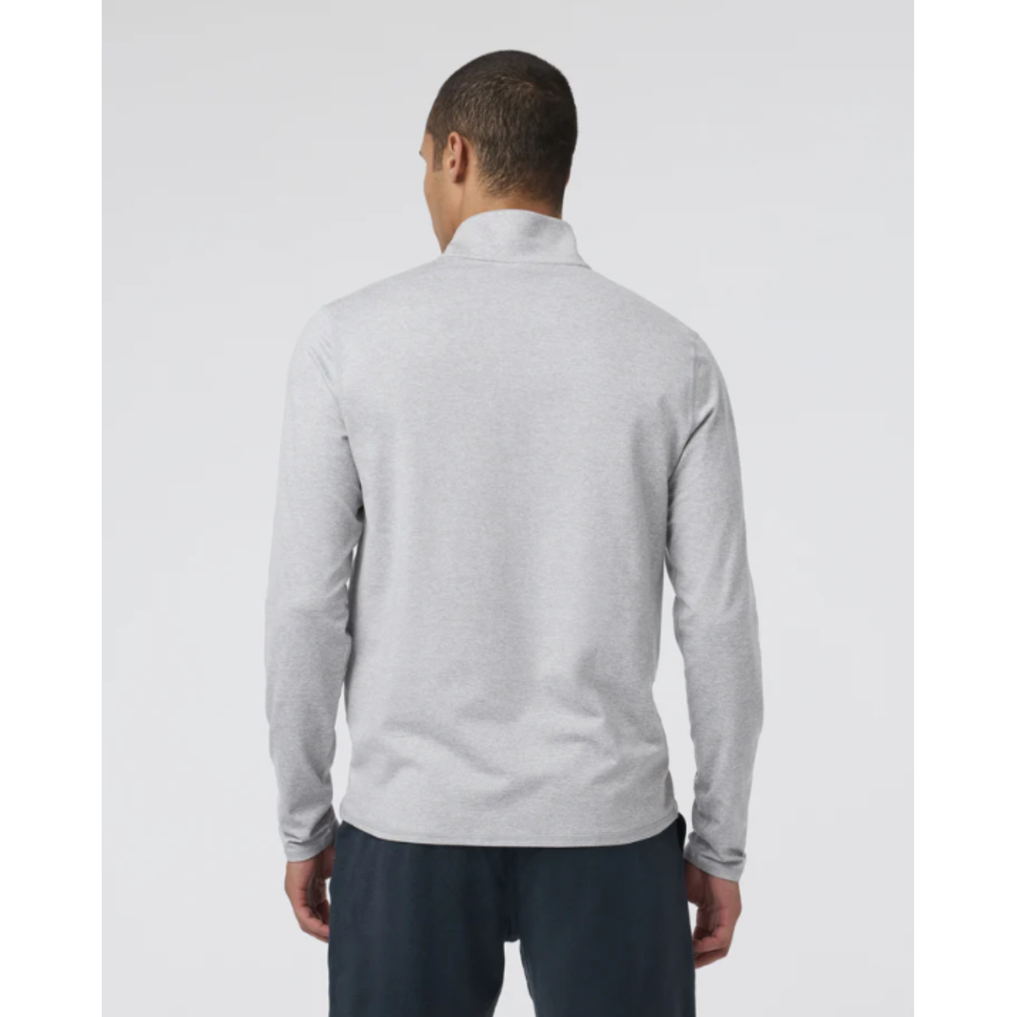 VUORI MEN'S PONTO 1/2 ZIP MOCK NECK - LIGHT HEATHER GREY
