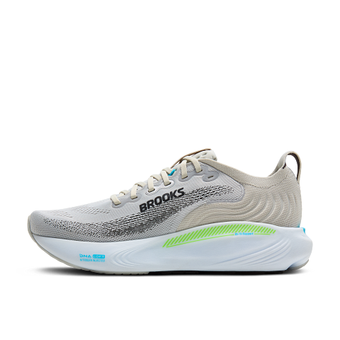 BROOKS MEN'S ADRENALINE GTS 25 - D - OYSTER/GREEN GECKO/BLUE