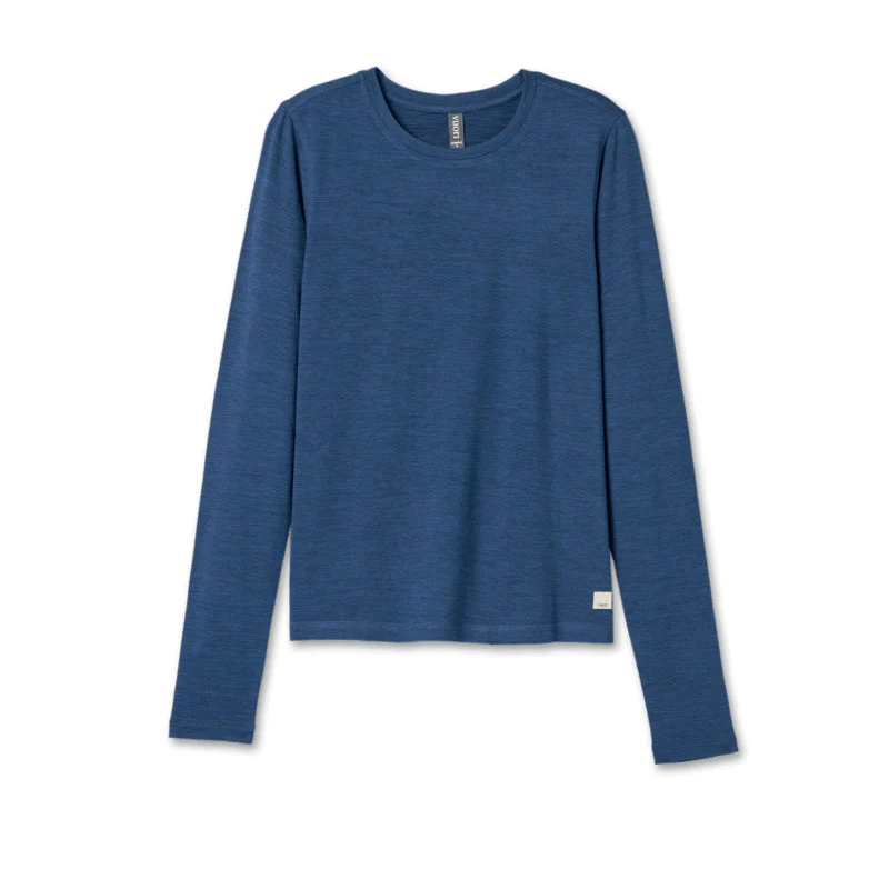 VUORI WOMEN'S LONG SLEEVE LUX CREW - HFB FRENCH BLUE HEATHER XS