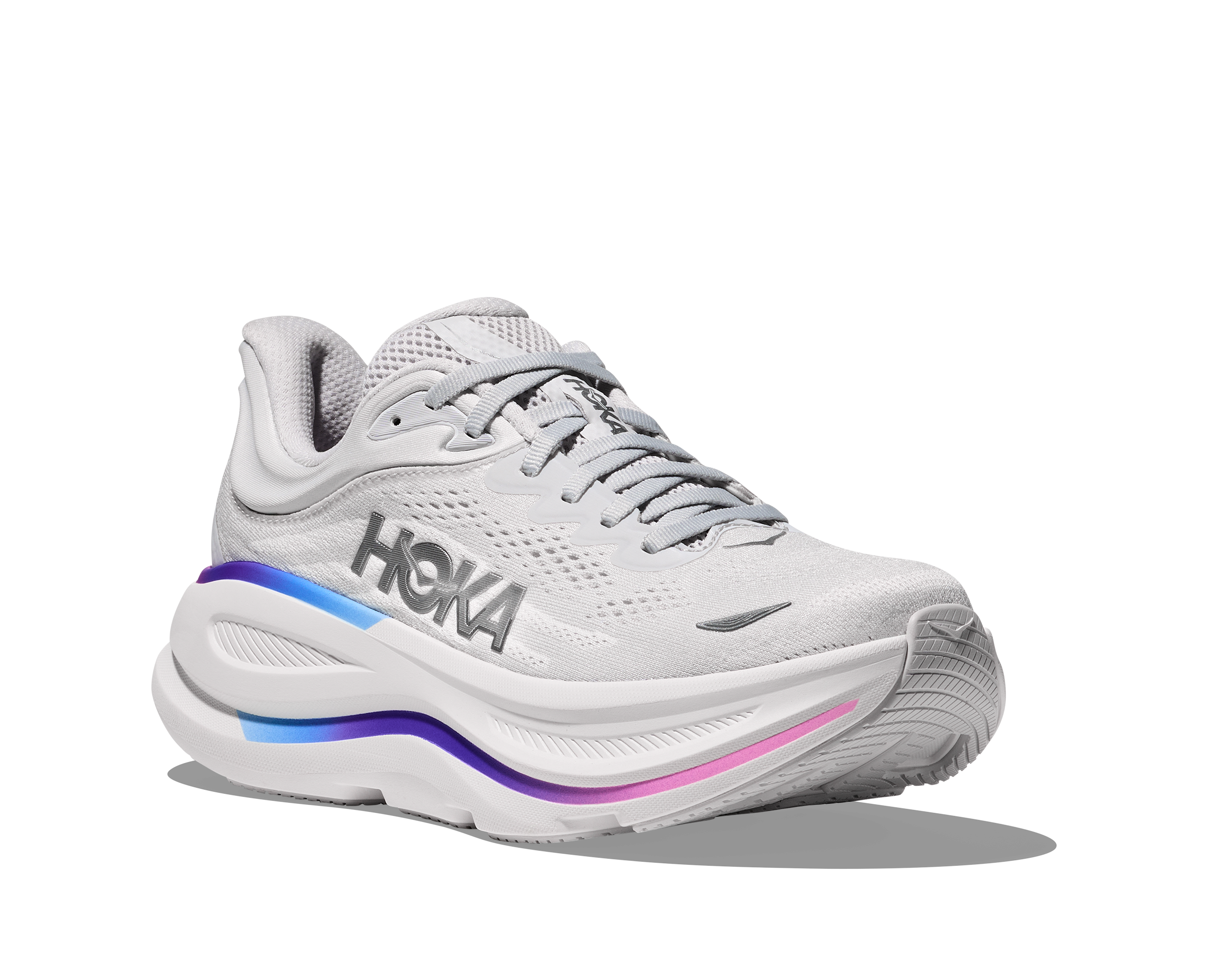 HOKA WOMEN'S BONDI 9 - B - CYWH COSMIC GREY/WHITE