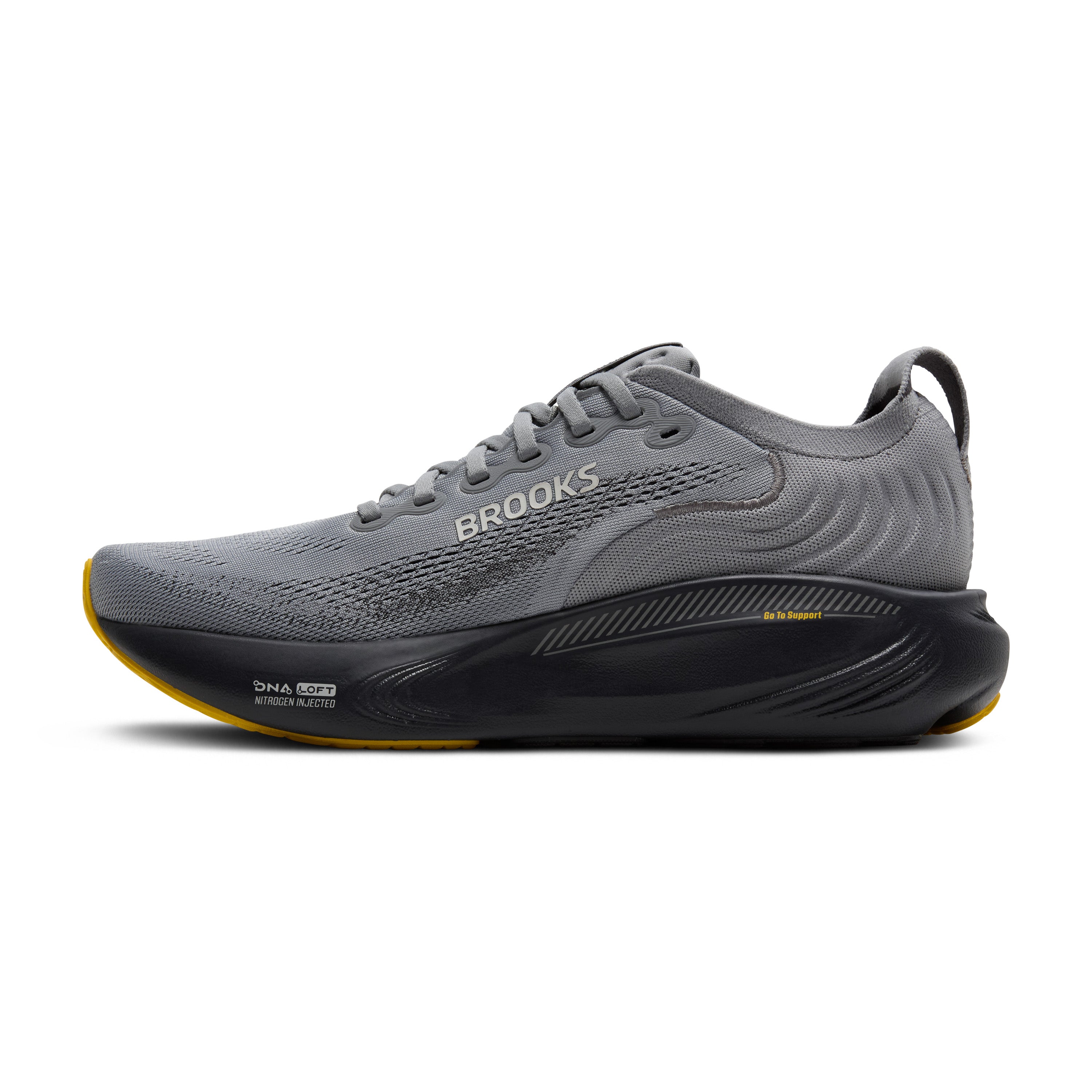 BROOKS MEN'S ADRENALINE GTS 25 - X-WIDE 4E - PRIMER GREY/EBONY/JASMIN - SIZE 8.0
