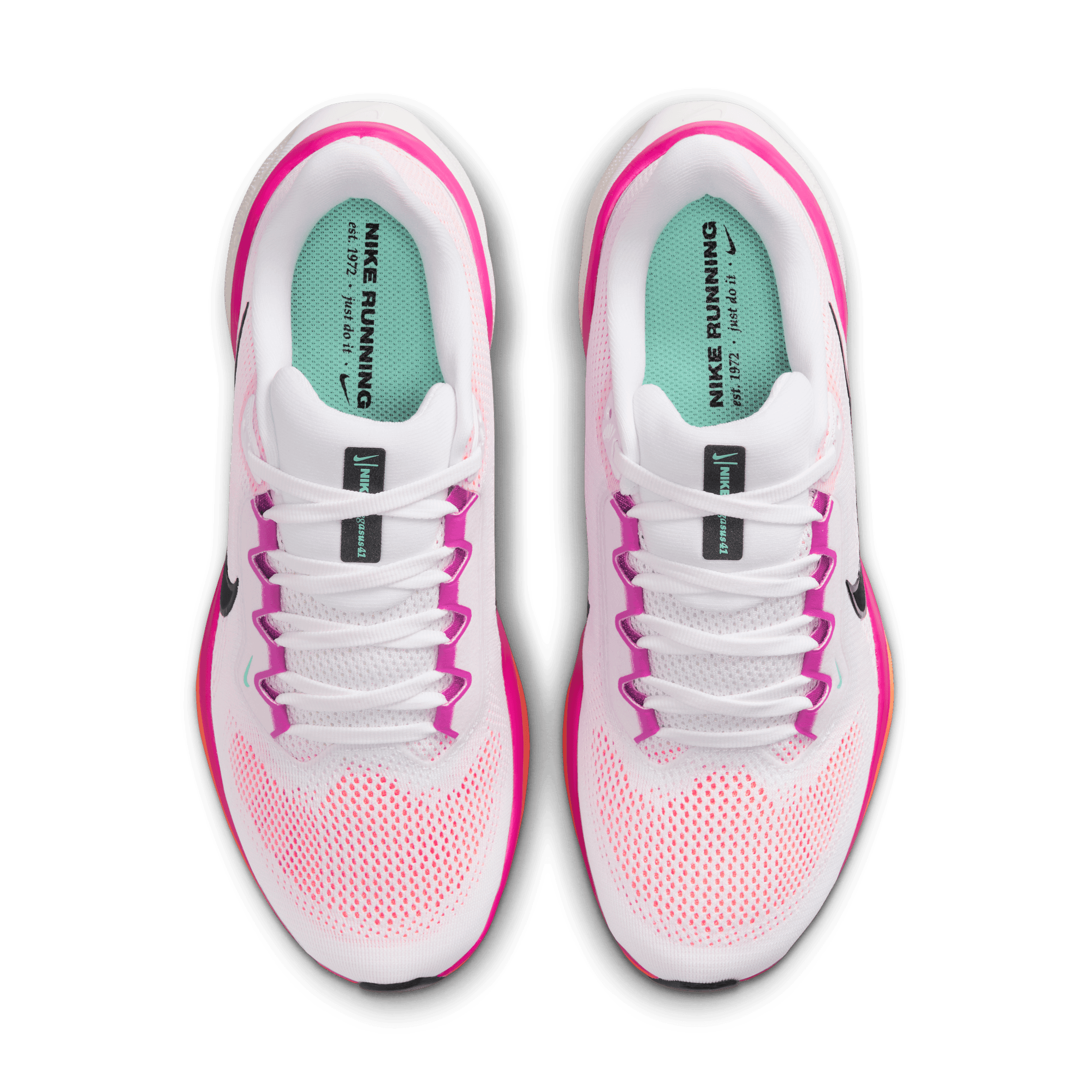 NIKE WOMEN'S PEGASUS 41 - B - WHITE/BLACK/FIRE PINK