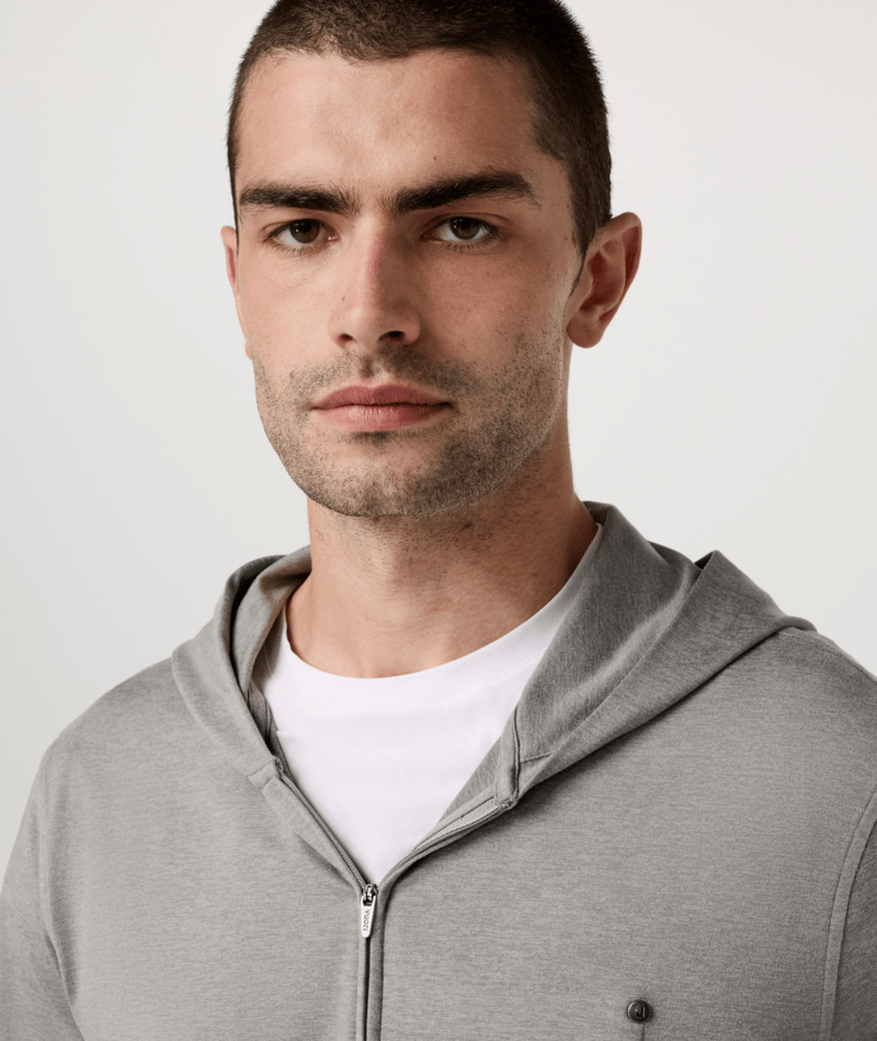 MEN'S PONTO FULL ZIP HOODIE - DRIFTWOOD HEATHER