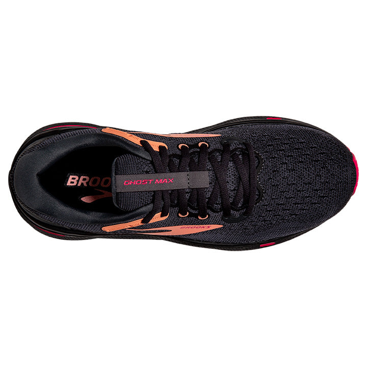 BROOKS WOMEN'S GHOST MAX - B - 049 BLACK/PAPARYA/RASPBERRY 